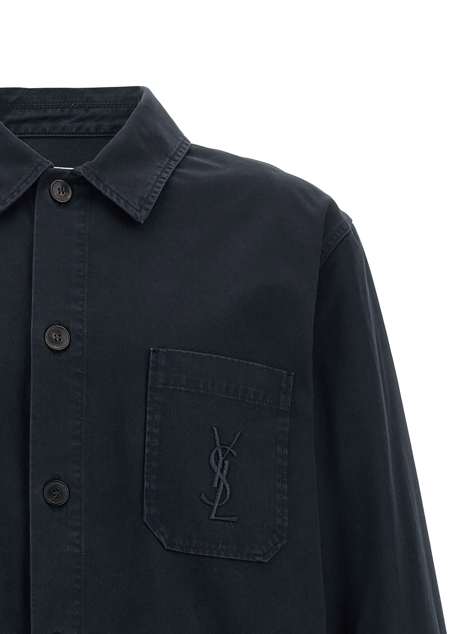Cotton Men's Blouse - Saint Laurent - Modalova