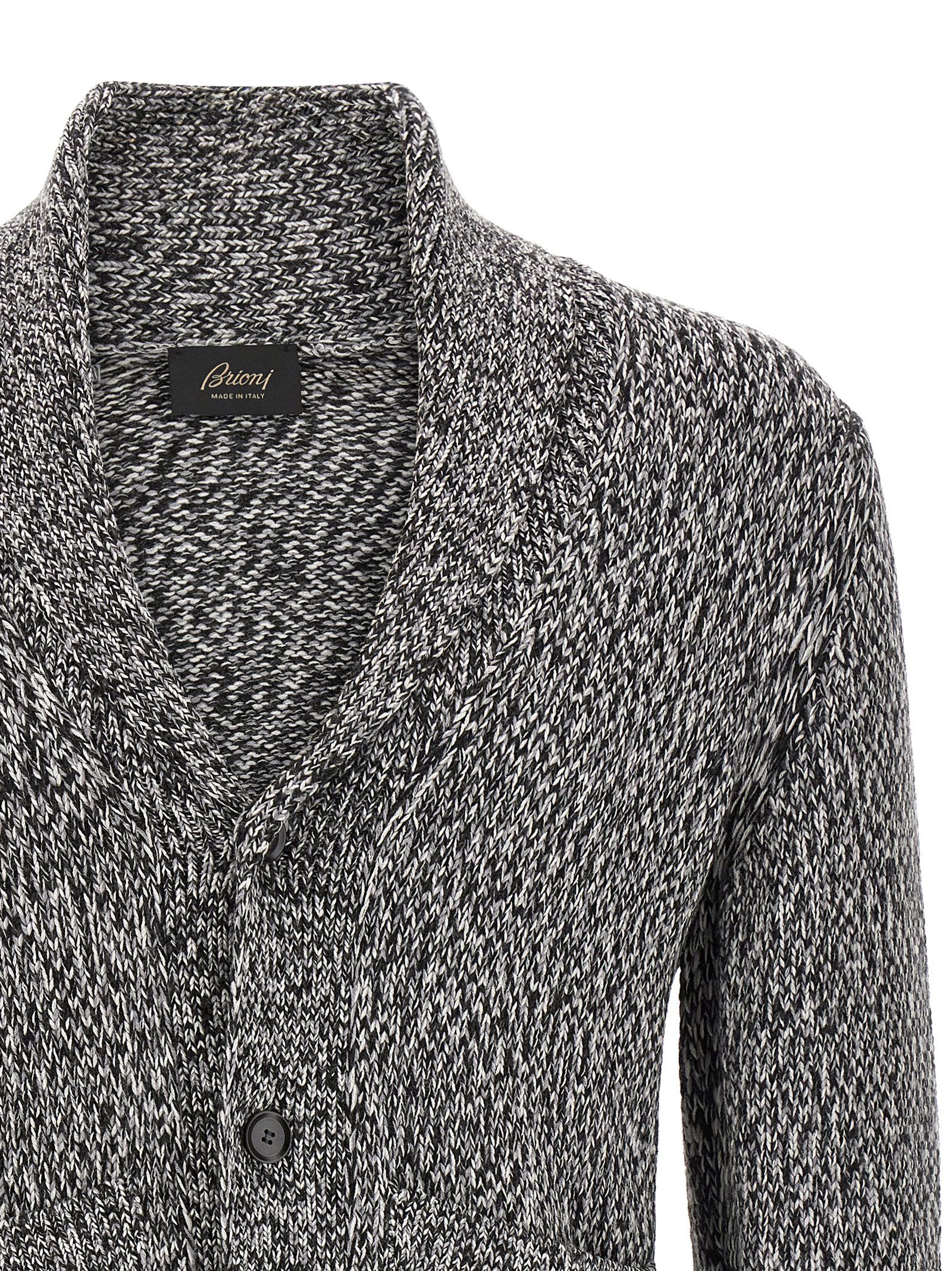 Brioni Bicolor Wool Men's Cardigan - Brioni - Modalova