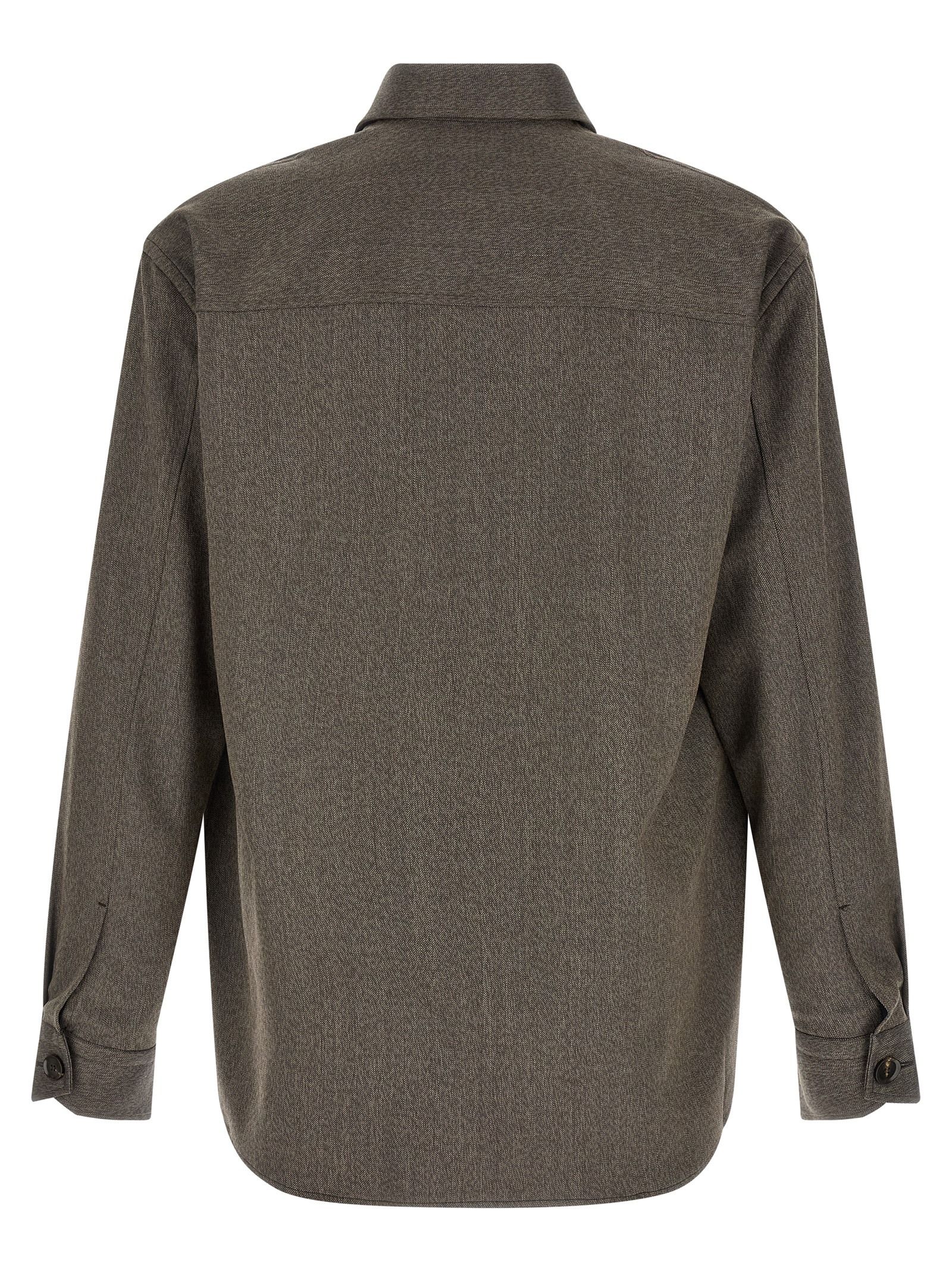 Brioni Brown Wool Men's Blouse - Brioni - Modalova