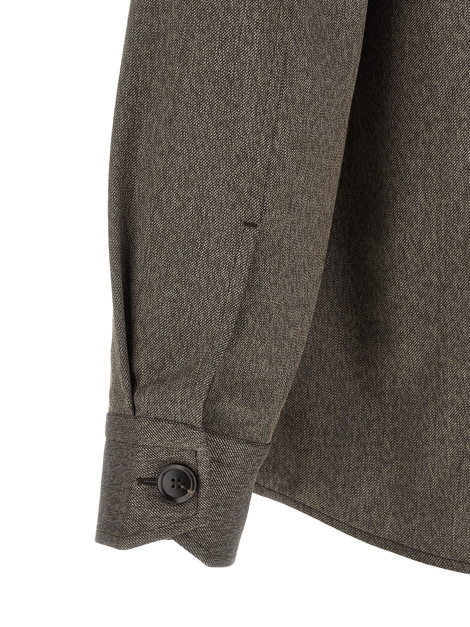 Brioni Brown Wool Men's Blouse - Brioni - Modalova