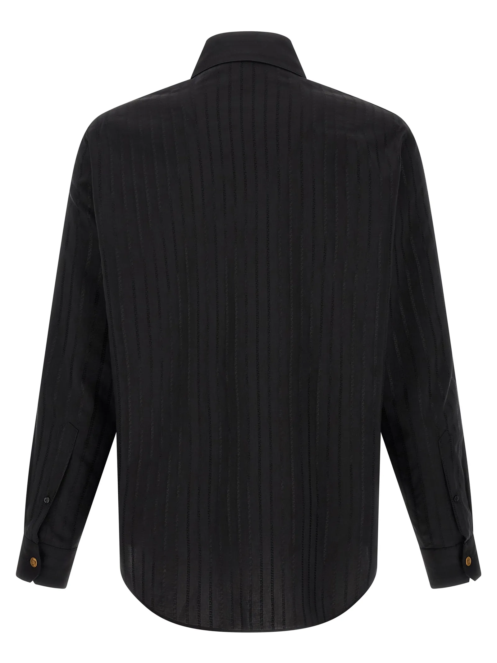 Versace Black Cotton Men's Blouse - Versace - Modalova