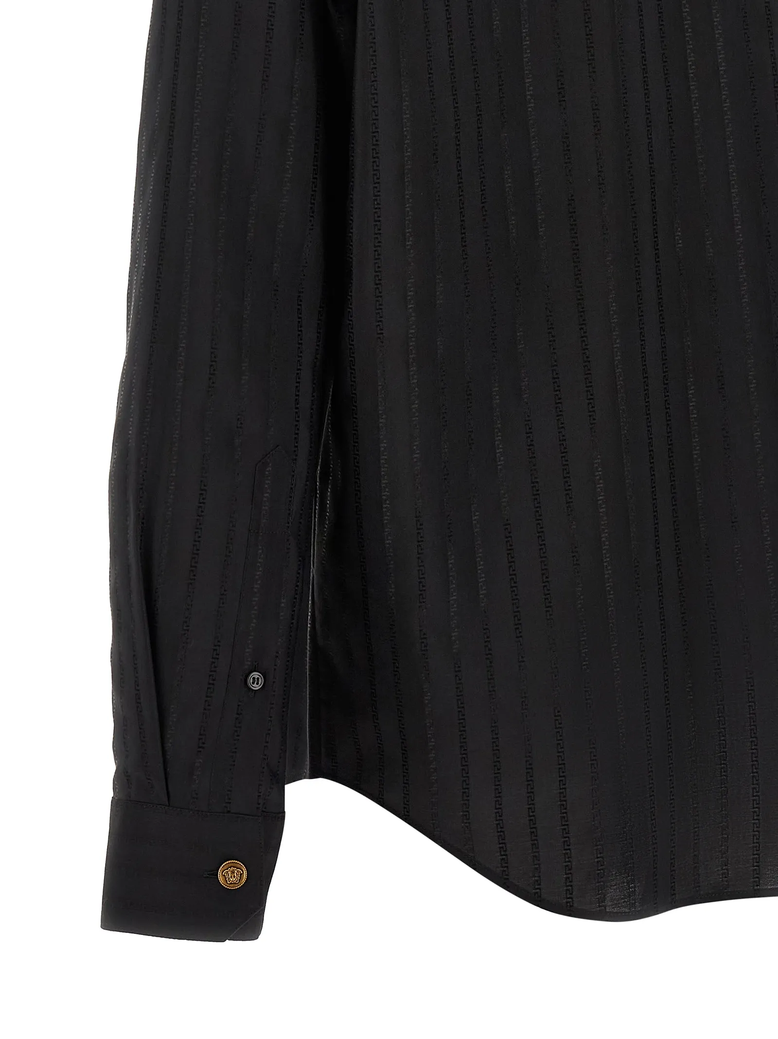 Versace Black Cotton Men's Blouse - Versace - Modalova