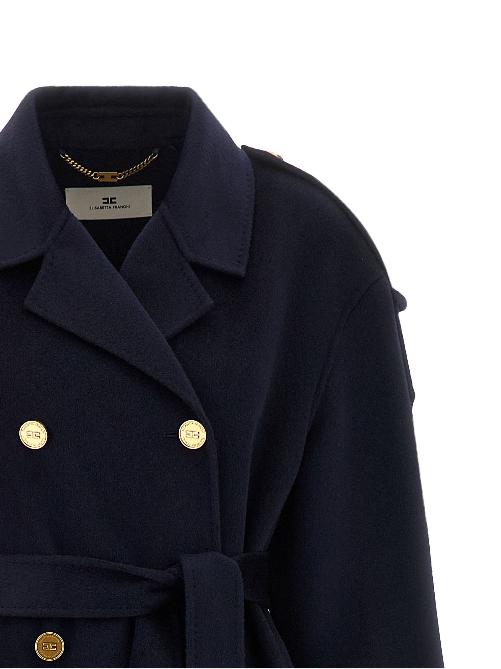 Wool Women's Coat - Elisabetta Franchi - Modalova
