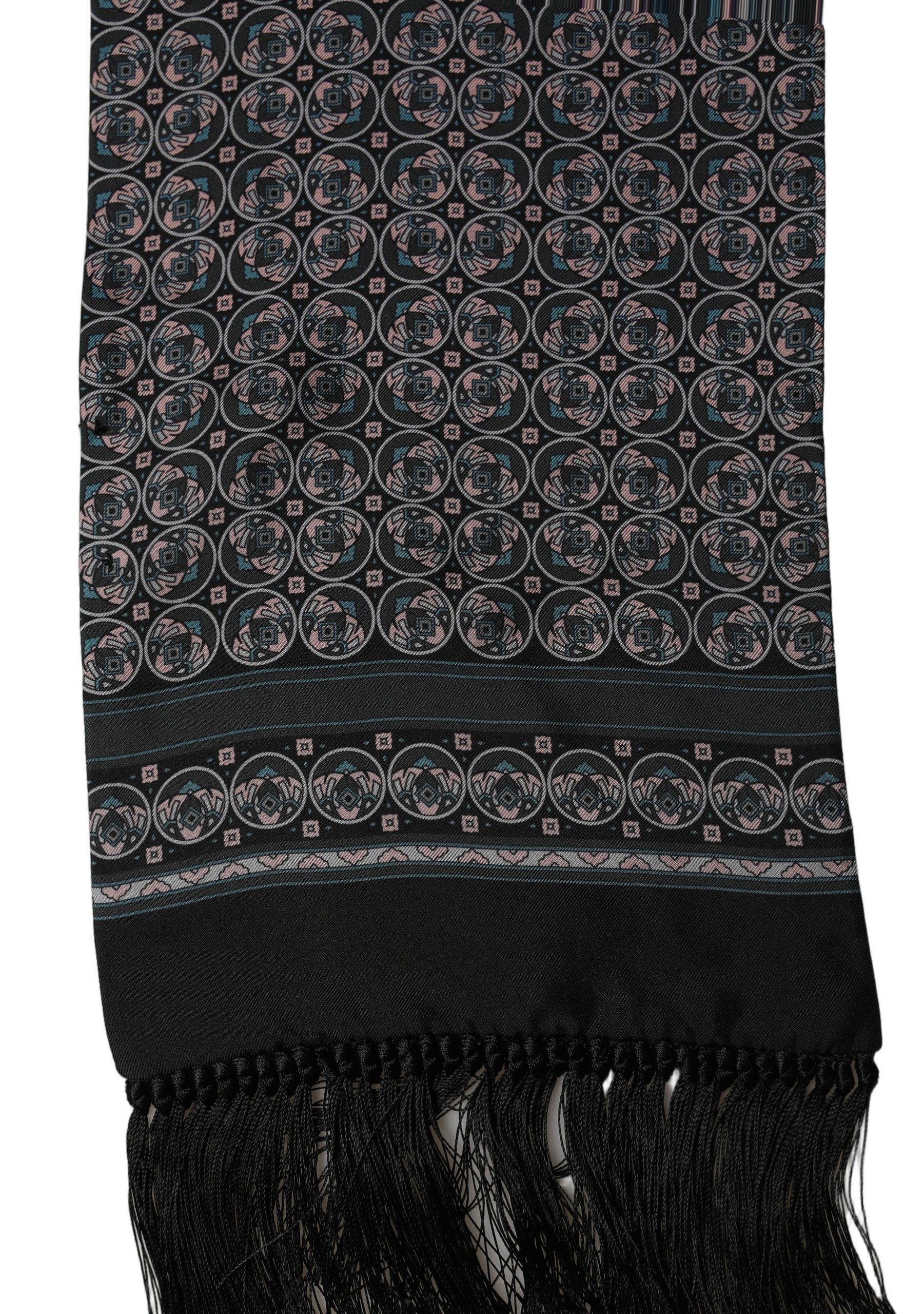 Silk Geometric Fringed Neck Shawl Men's Scarf - Dolce & Gabbana - Modalova