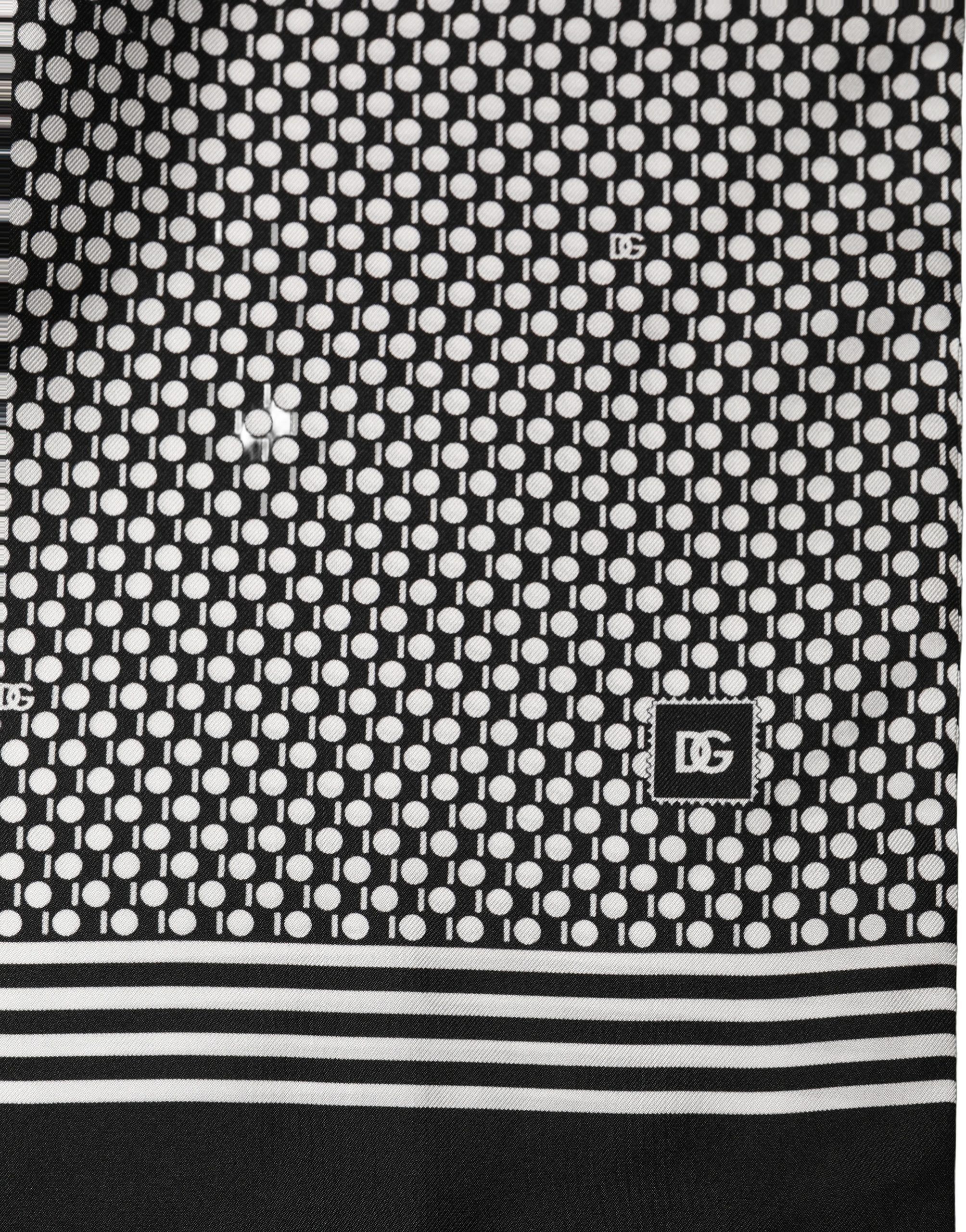Black White Geometric Silk Neck Shawl Men's Scarf - Dolce & Gabbana - Modalova