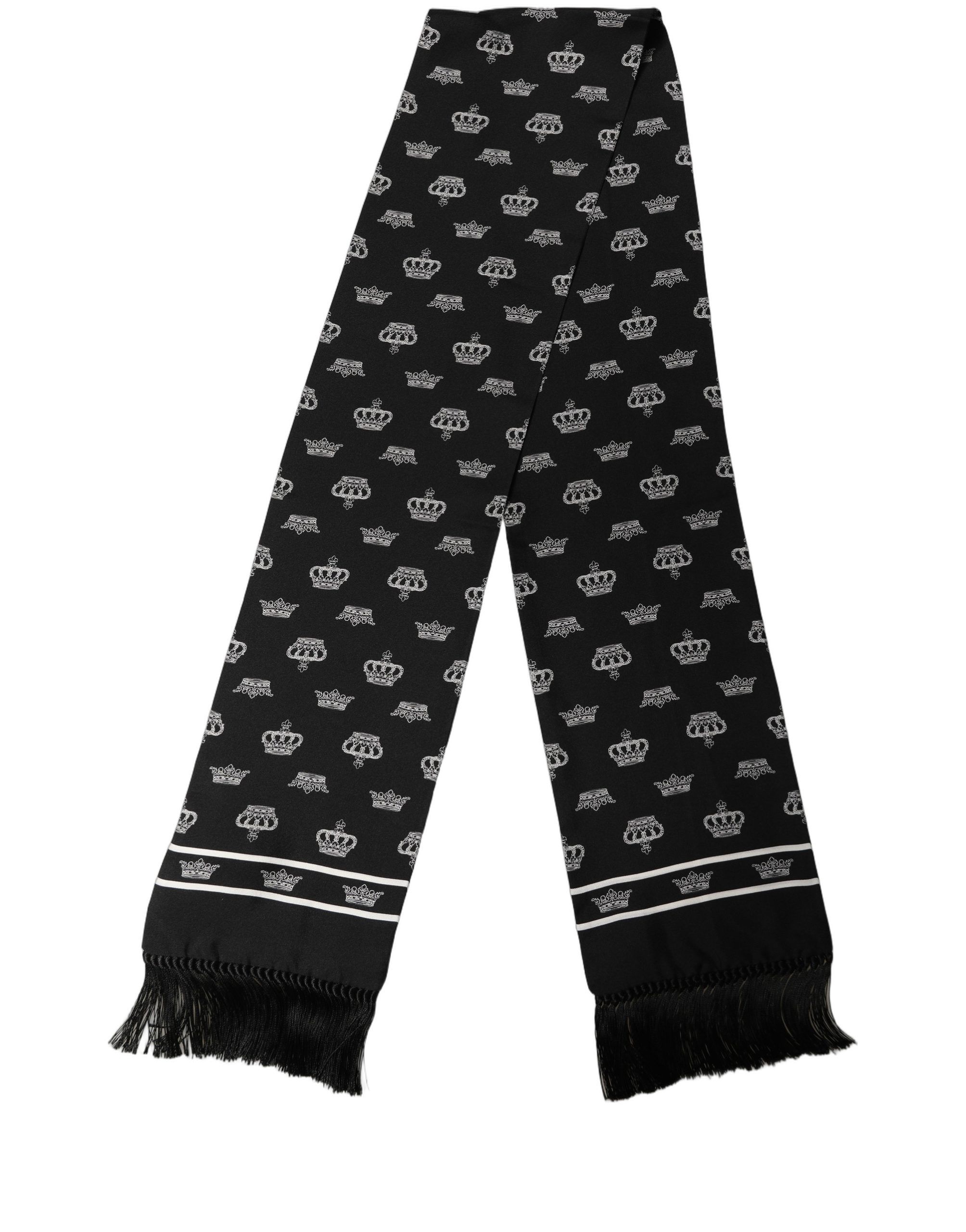 Silk Crown Fringed Neck Shawl Men's Scarf - Dolce & Gabbana - Modalova