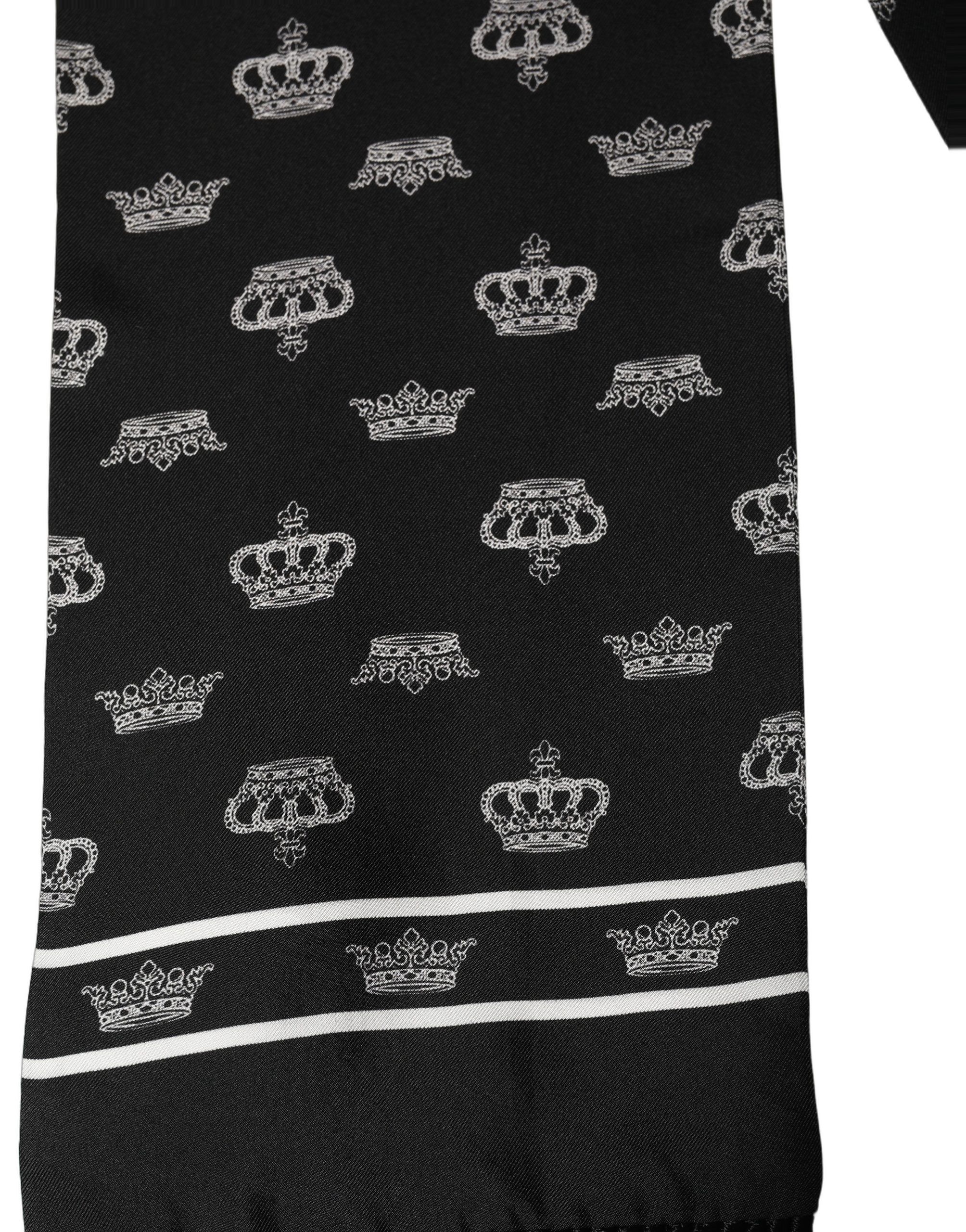 Silk Crown Fringed Neck Shawl Men's Scarf - Dolce & Gabbana - Modalova