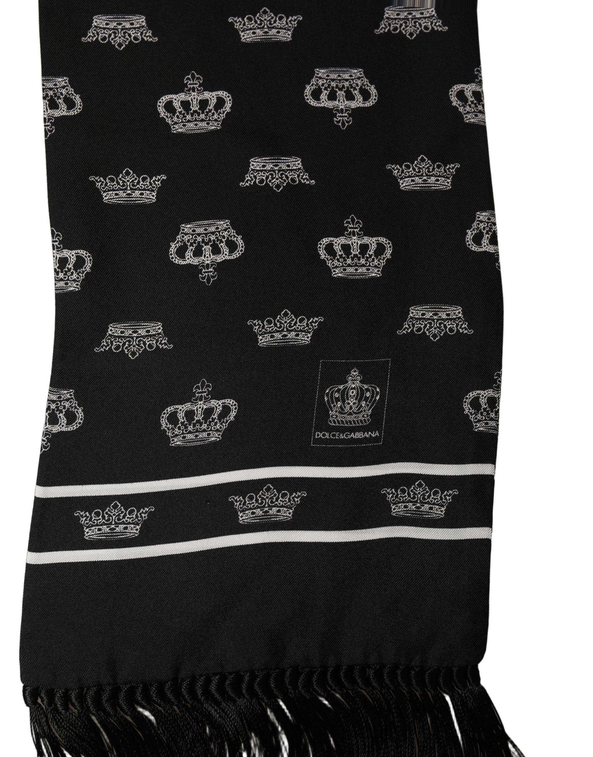 Silk Crown Fringed Neck Shawl Men's Scarf - Dolce & Gabbana - Modalova