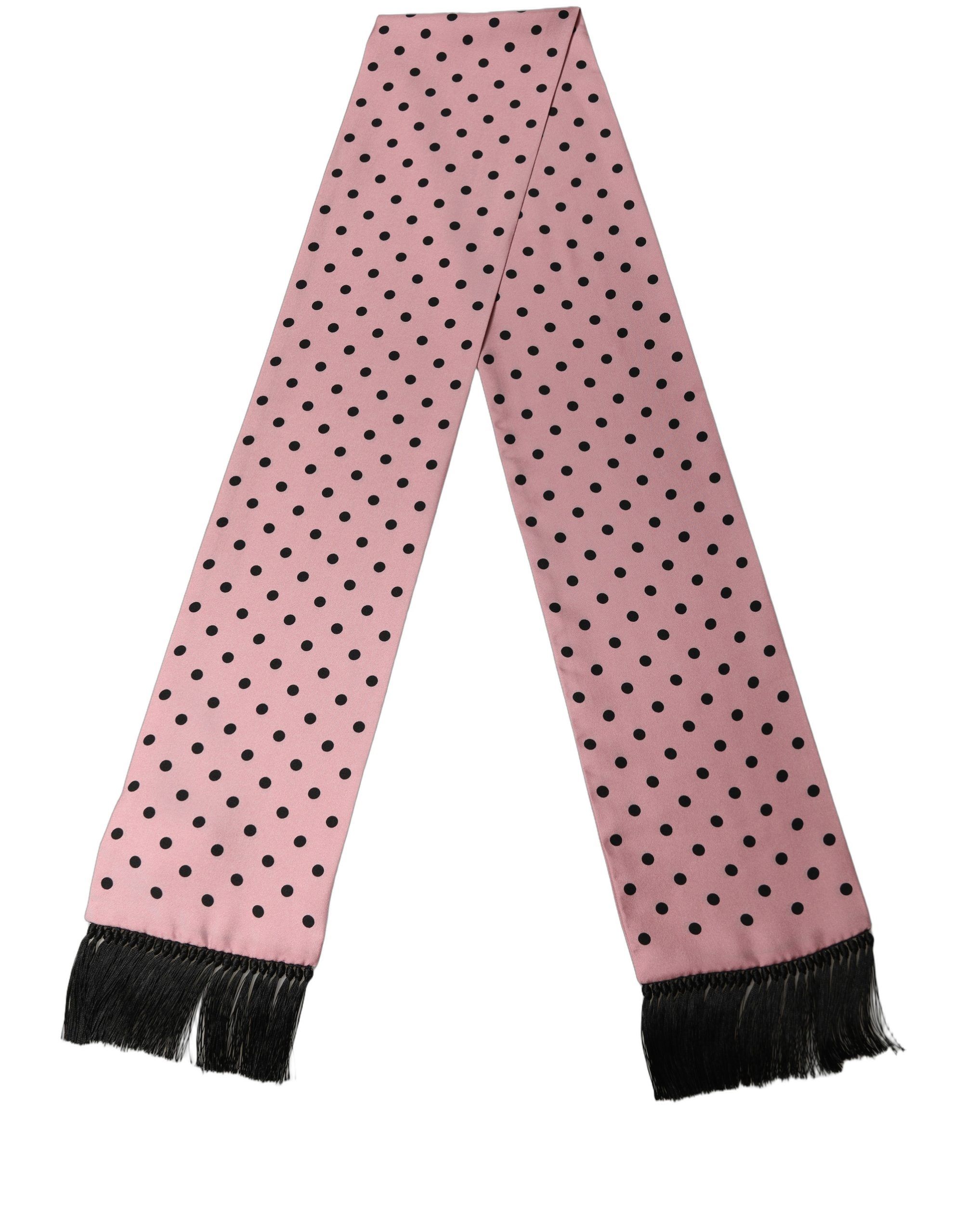 Polka Dot Silk Fringed Lace Stole Men's Scarf - Dolce & Gabbana - Modalova