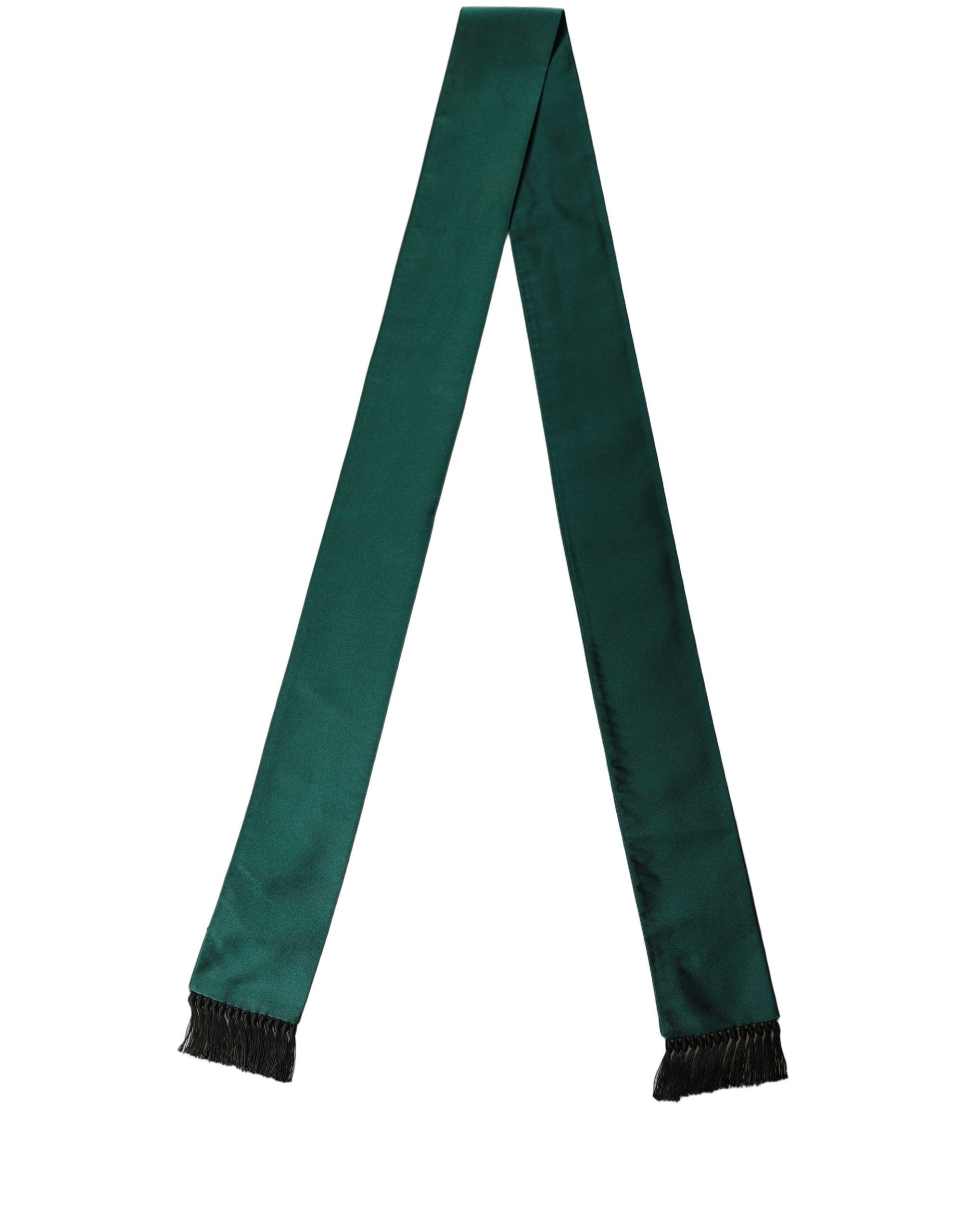 Men Green Satin Silk Fringed Lace Men's Stole - Dolce & Gabbana - Modalova