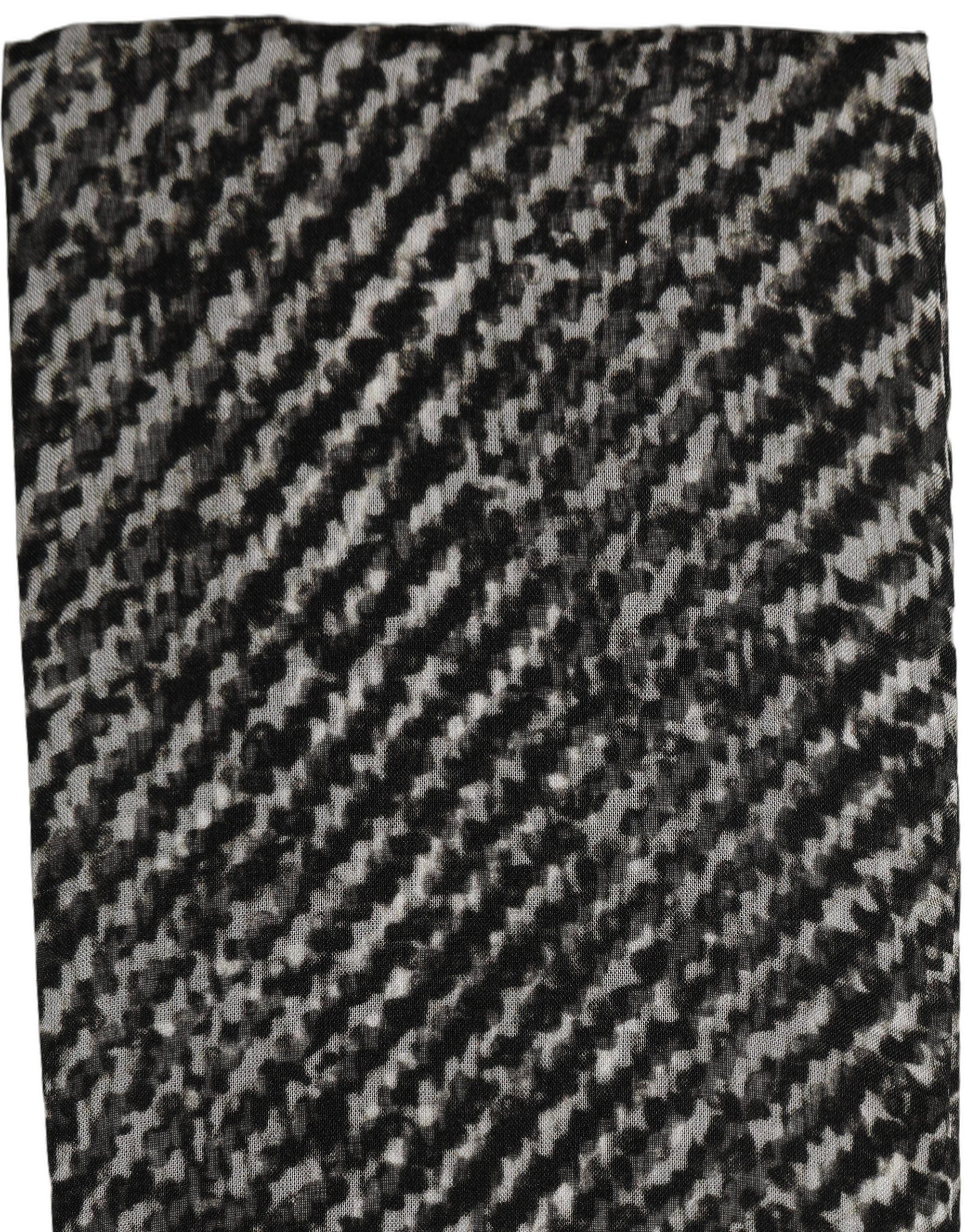 Black White Herringbone Tweed Shawl Men's Scarf - Dolce & Gabbana - Modalova
