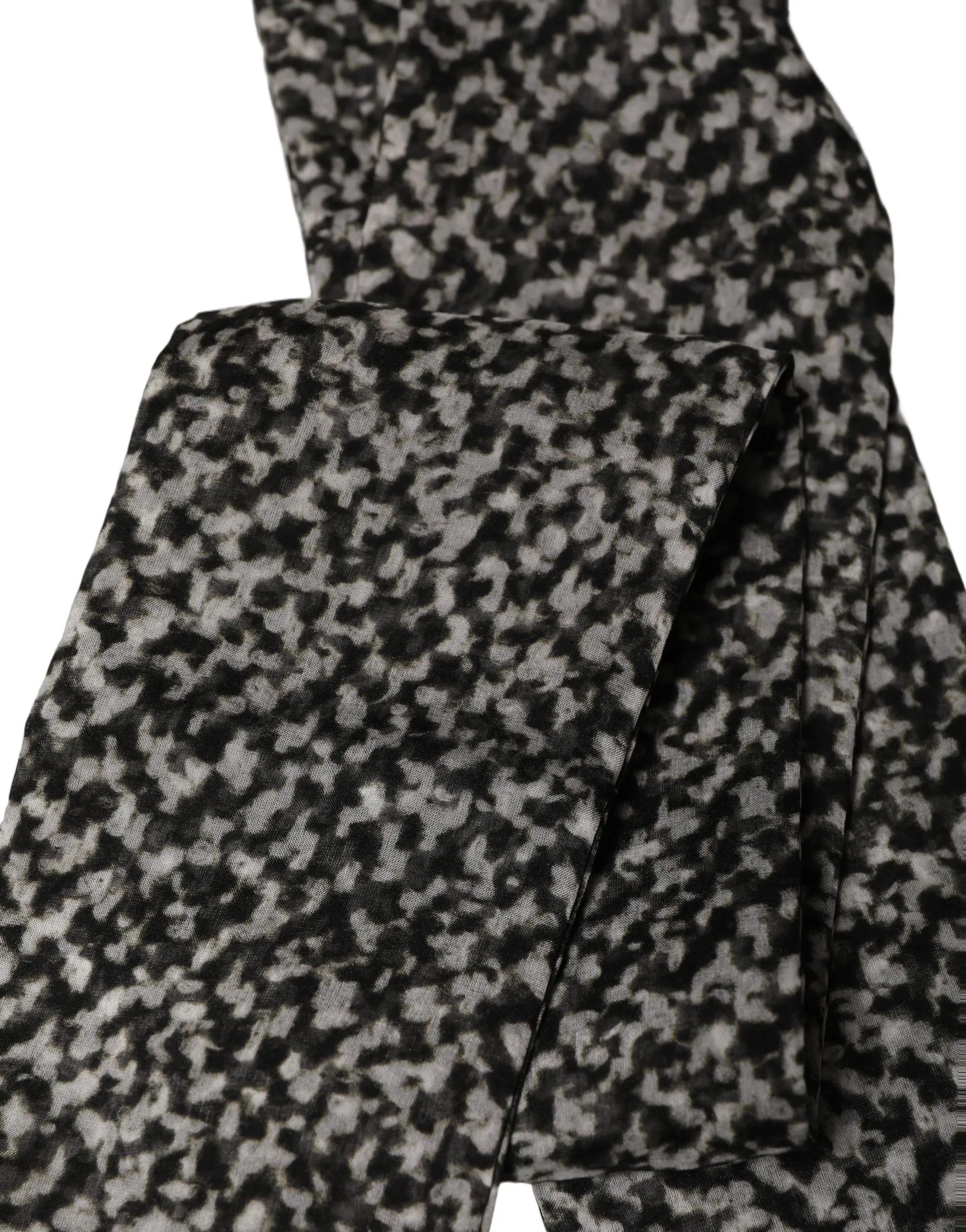 Black White Herringbone Tweed Shawl Men's Scarf - Dolce & Gabbana - Modalova