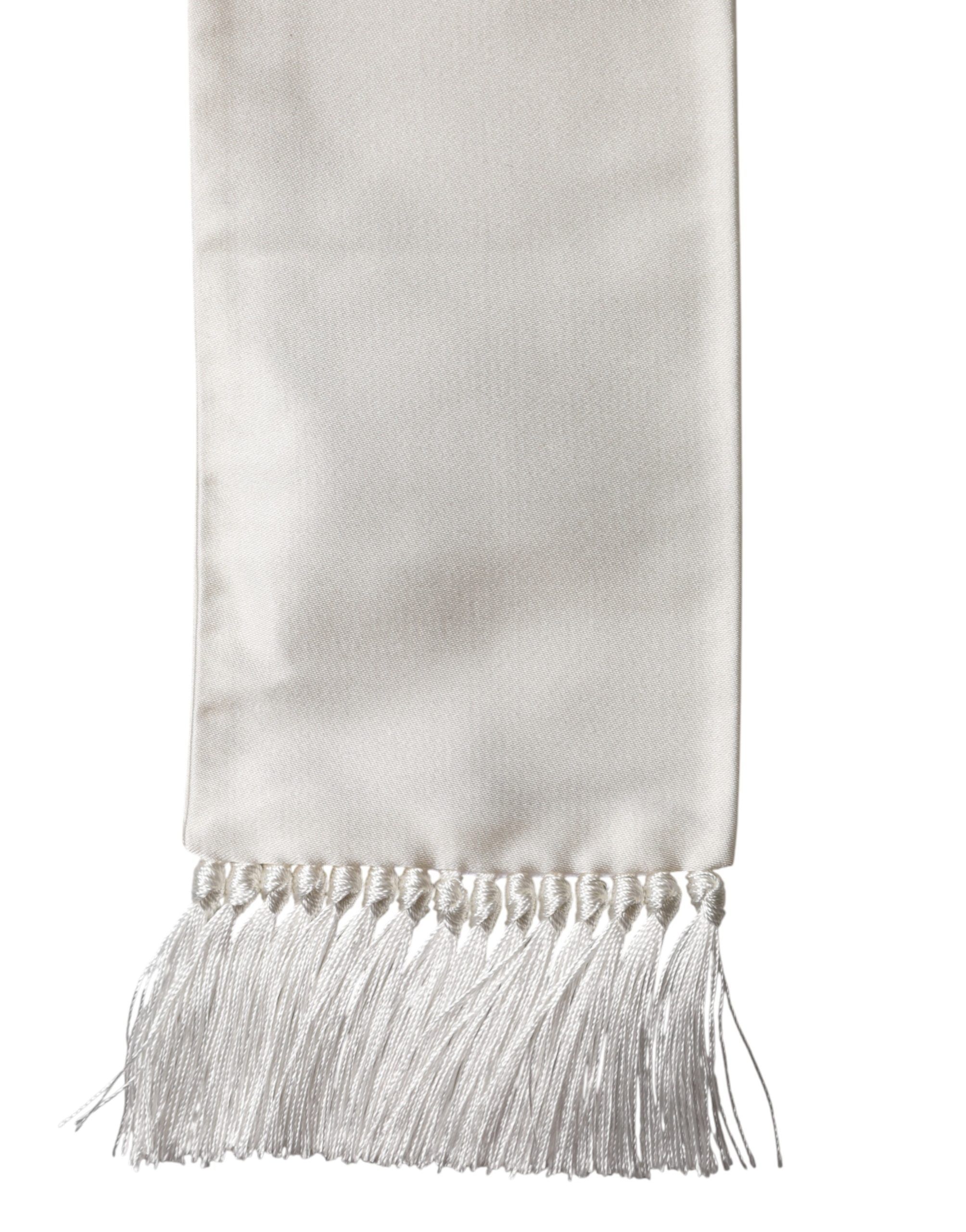 Men Satin Silk Fringed Lace Stole Men's Scarf - Dolce & Gabbana - Modalova