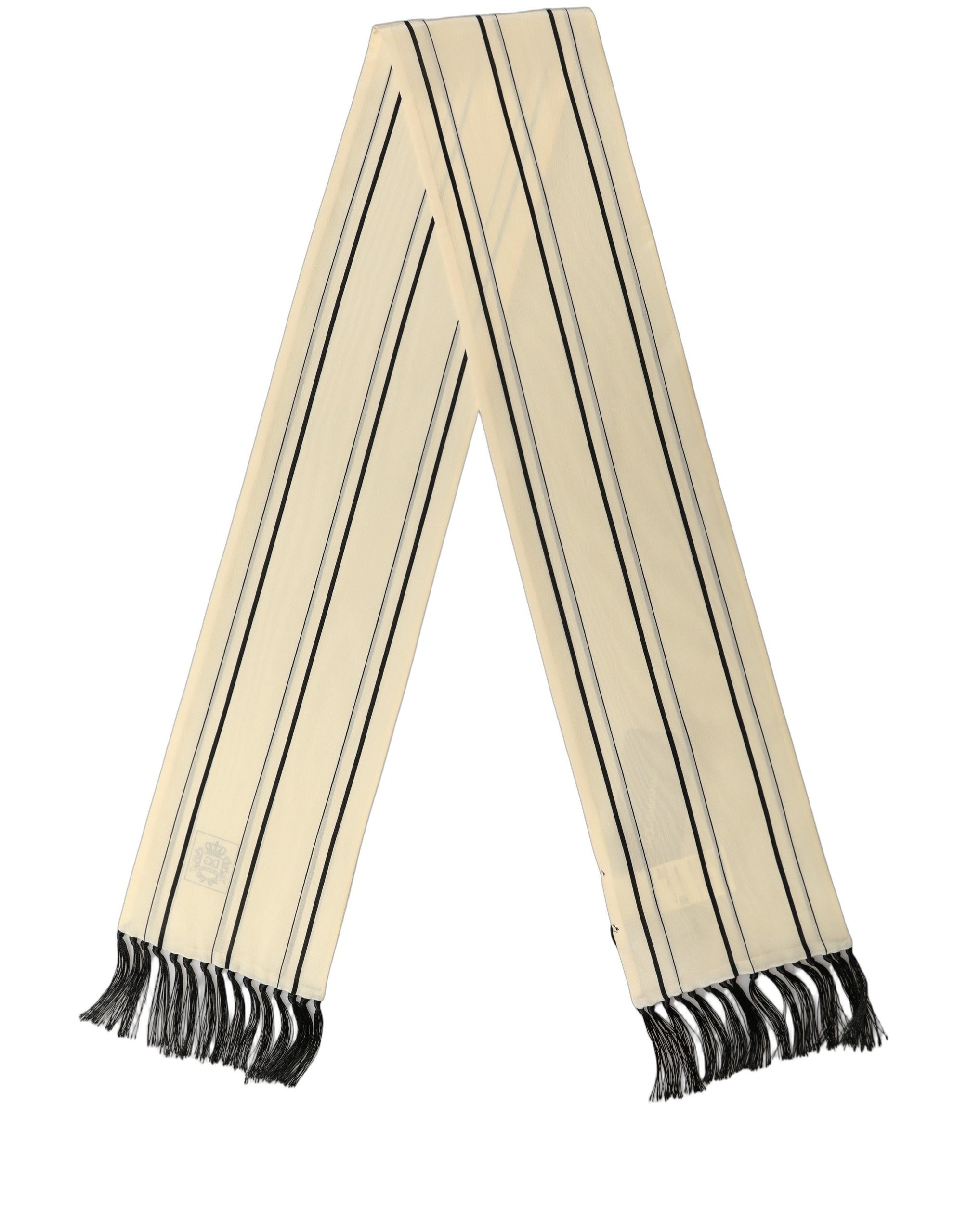 Silk Striped Fringed Neck Shawl Men's Scarf - Dolce & Gabbana - Modalova