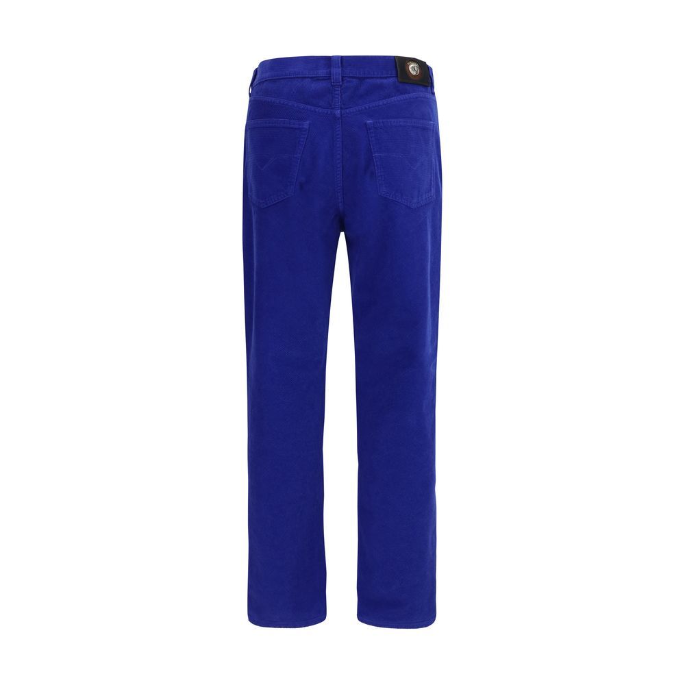 Cotton Straight-Leg Men's Jeans - Versace - Modalova