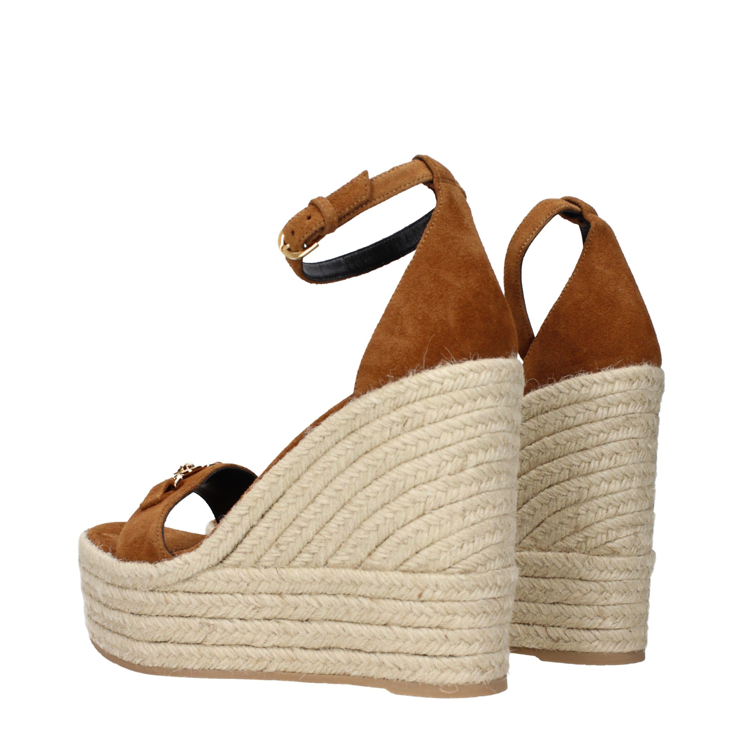 Leather Wedge Women's Sandals - Versace - Modalova