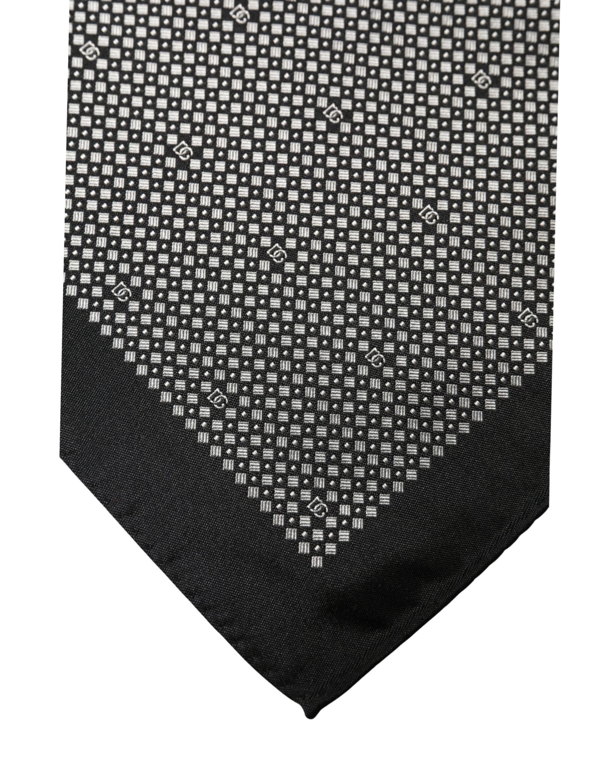 Black White Patterned Pocket Square Men's Scarf - Dolce & Gabbana - Modalova