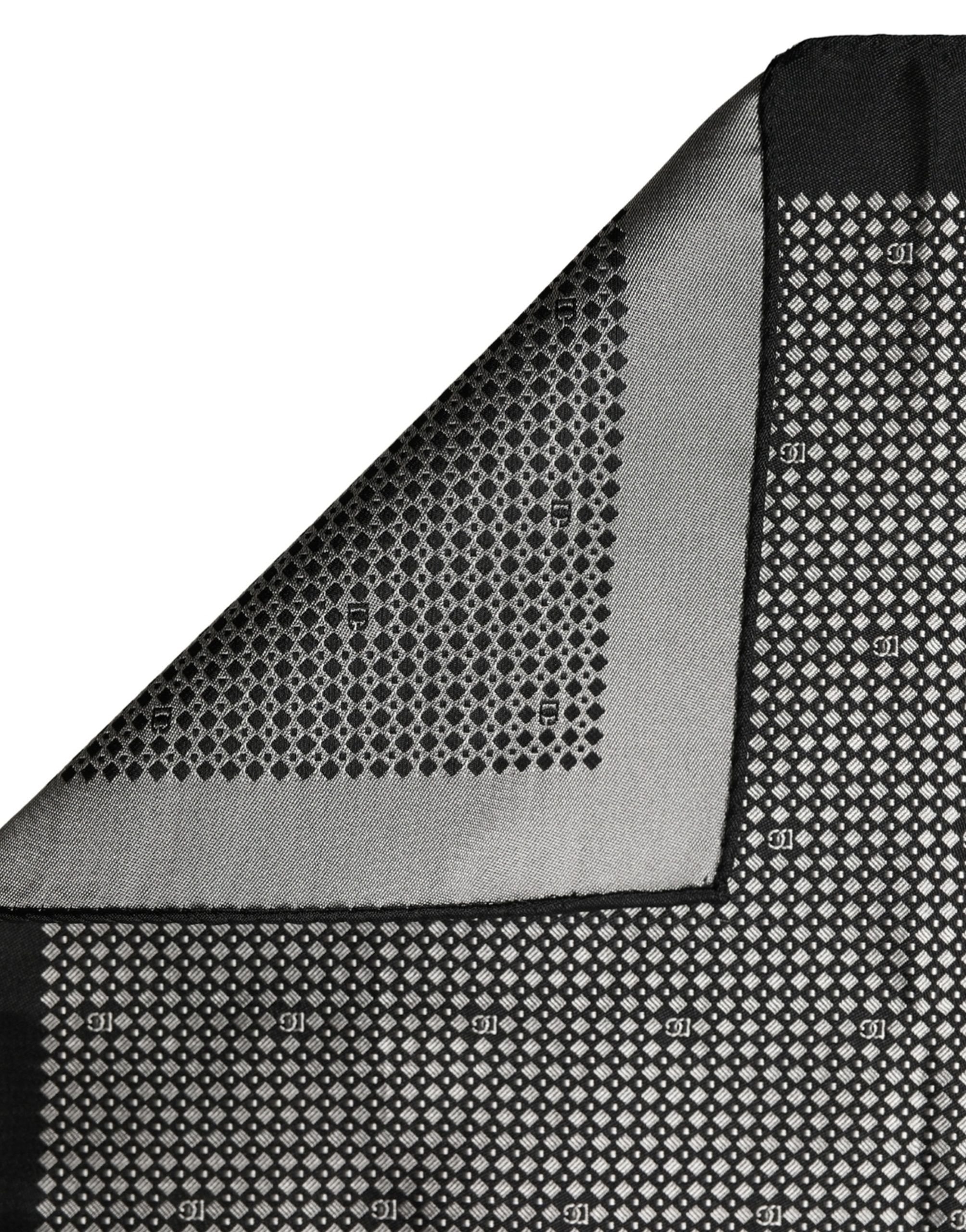 Black White Patterned Pocket Square Men's Scarf - Dolce & Gabbana - Modalova