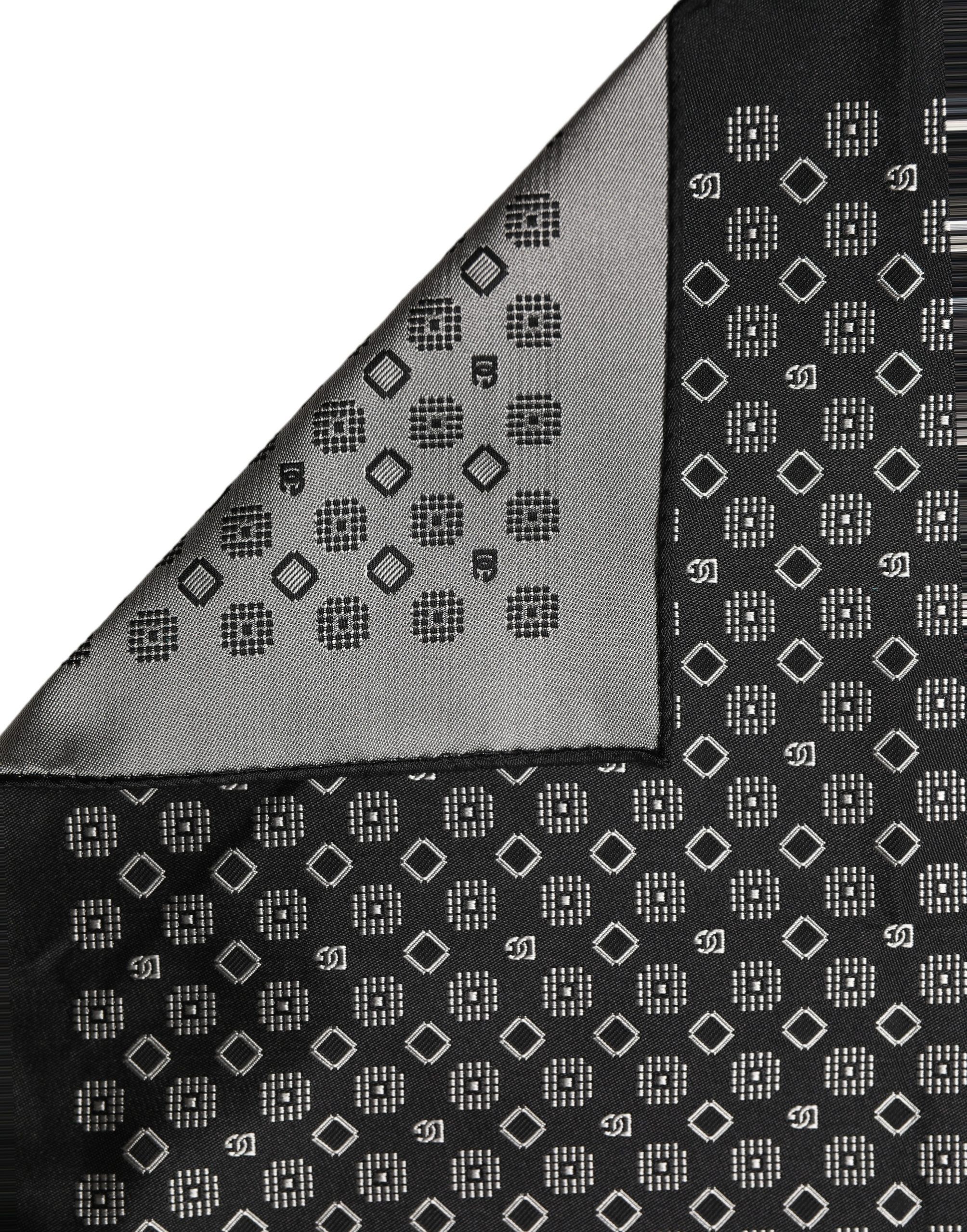 Black White Patterned Pocket Square Men's Scarf - Dolce & Gabbana - Modalova