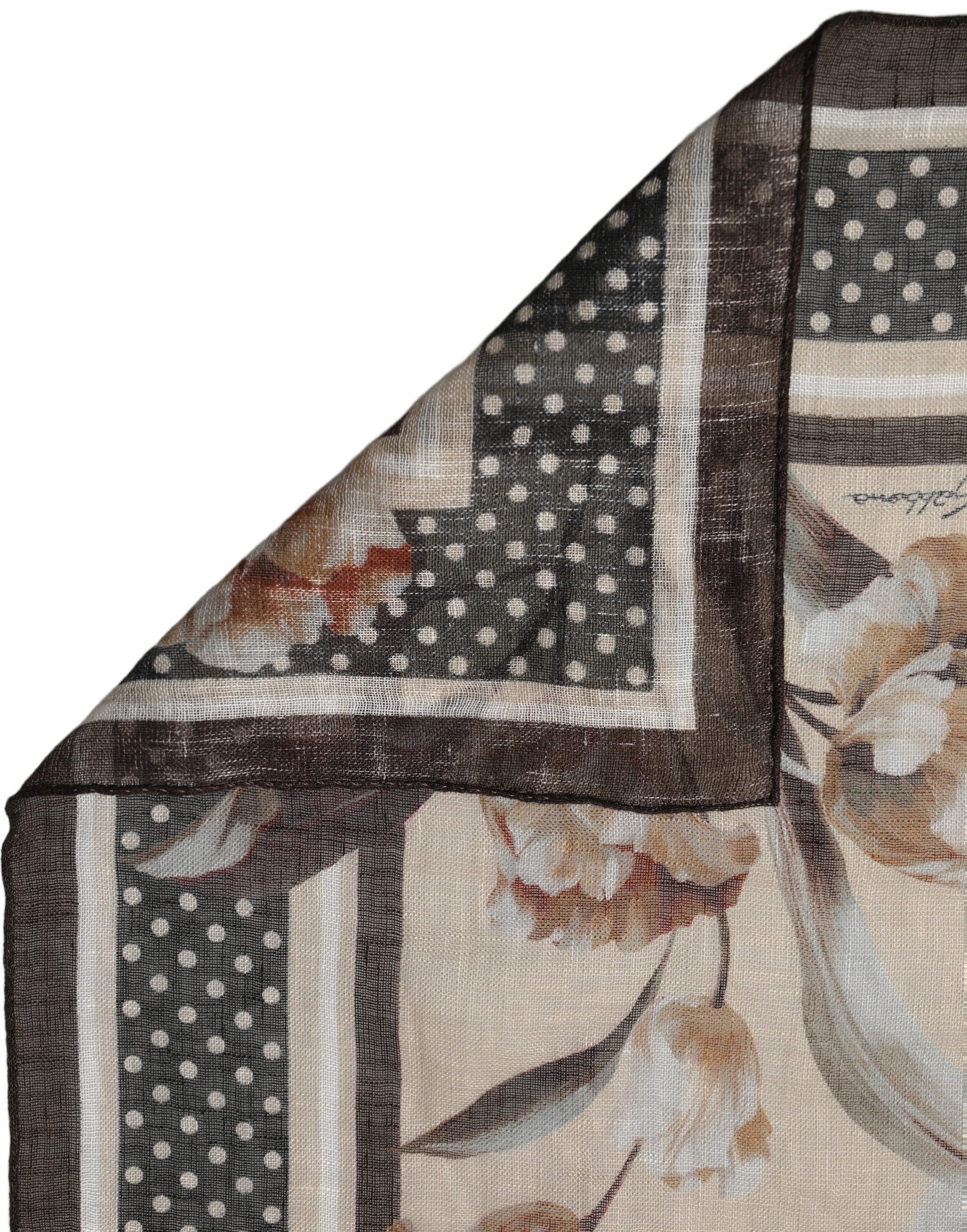 Men Floral Linen Square Foulard Men's Scarf - Dolce & Gabbana - Modalova
