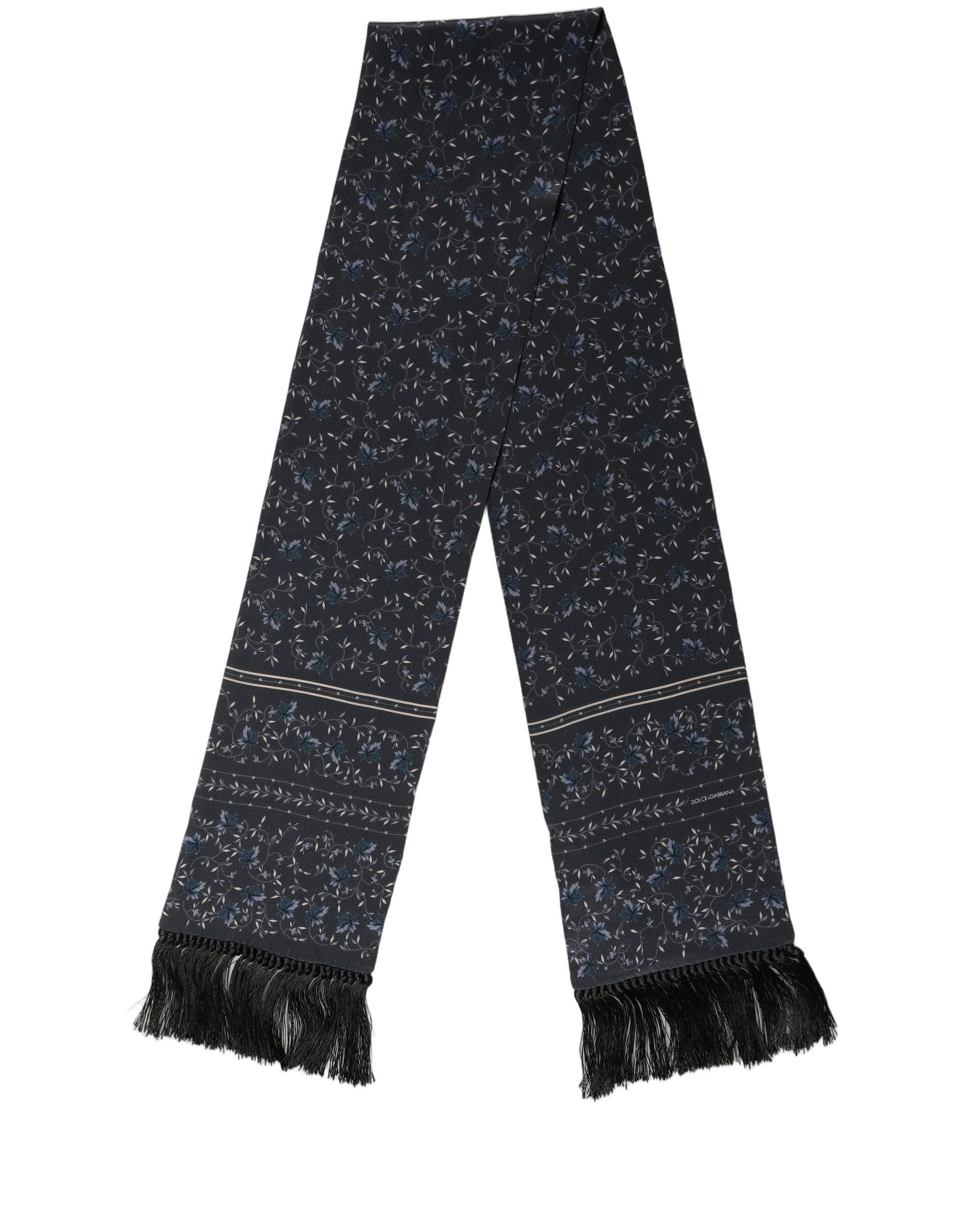 Floral Silk Fringed Neck Shaw Men's Scarf - Dolce & Gabbana - Modalova