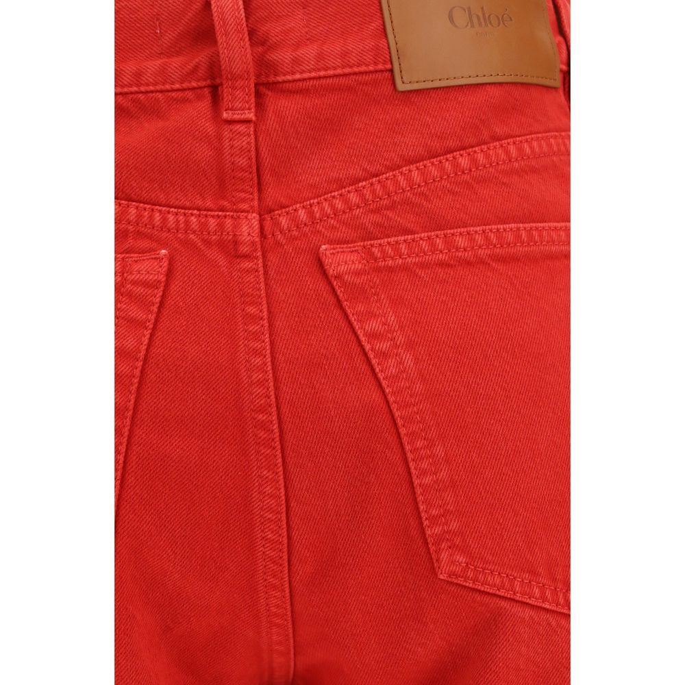 Chloé Red Cotton Women's Pants - Chloé - Modalova