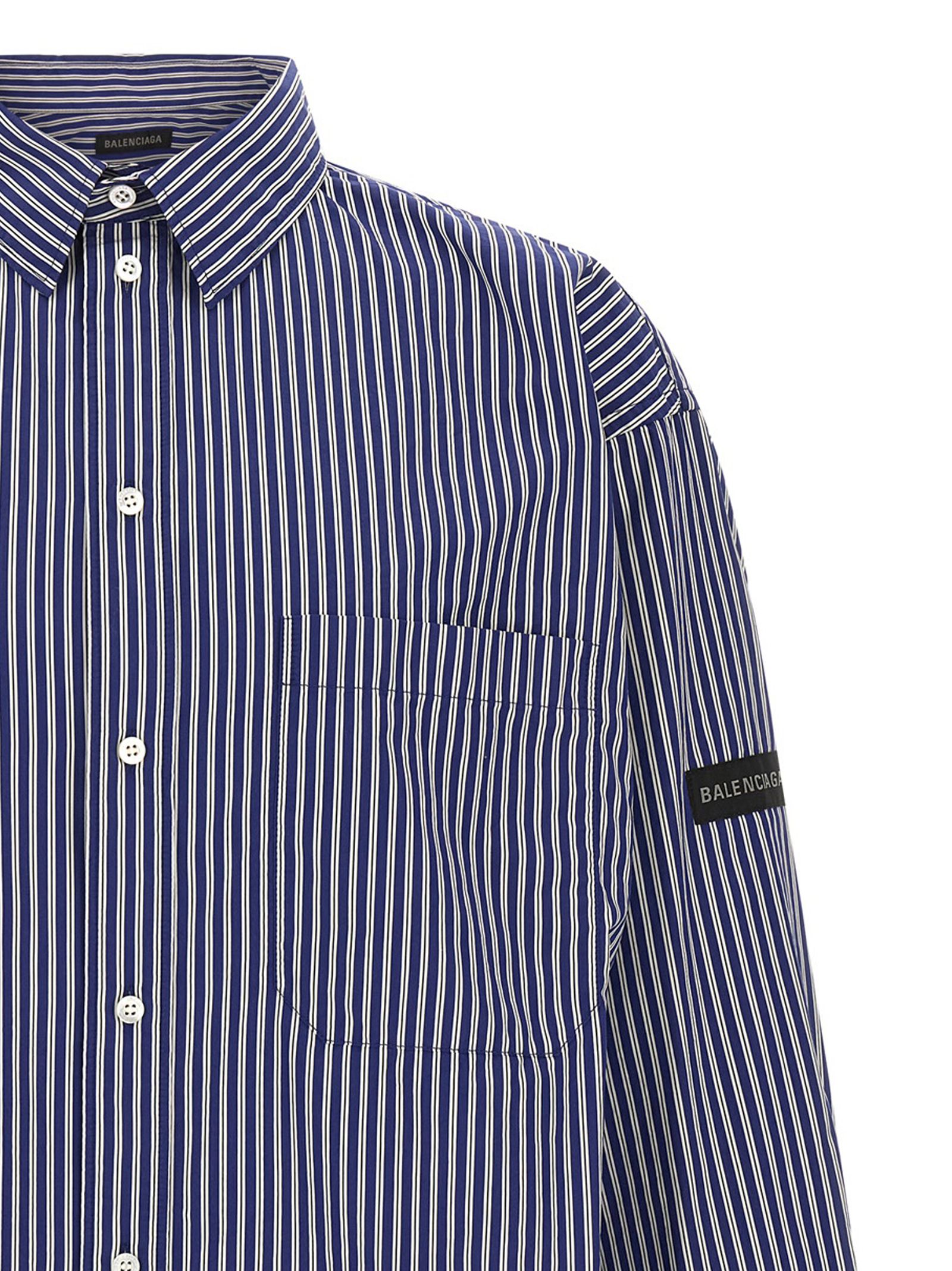 Balenciaga Blue Cotton Men's Blouse - Balenciaga - Modalova