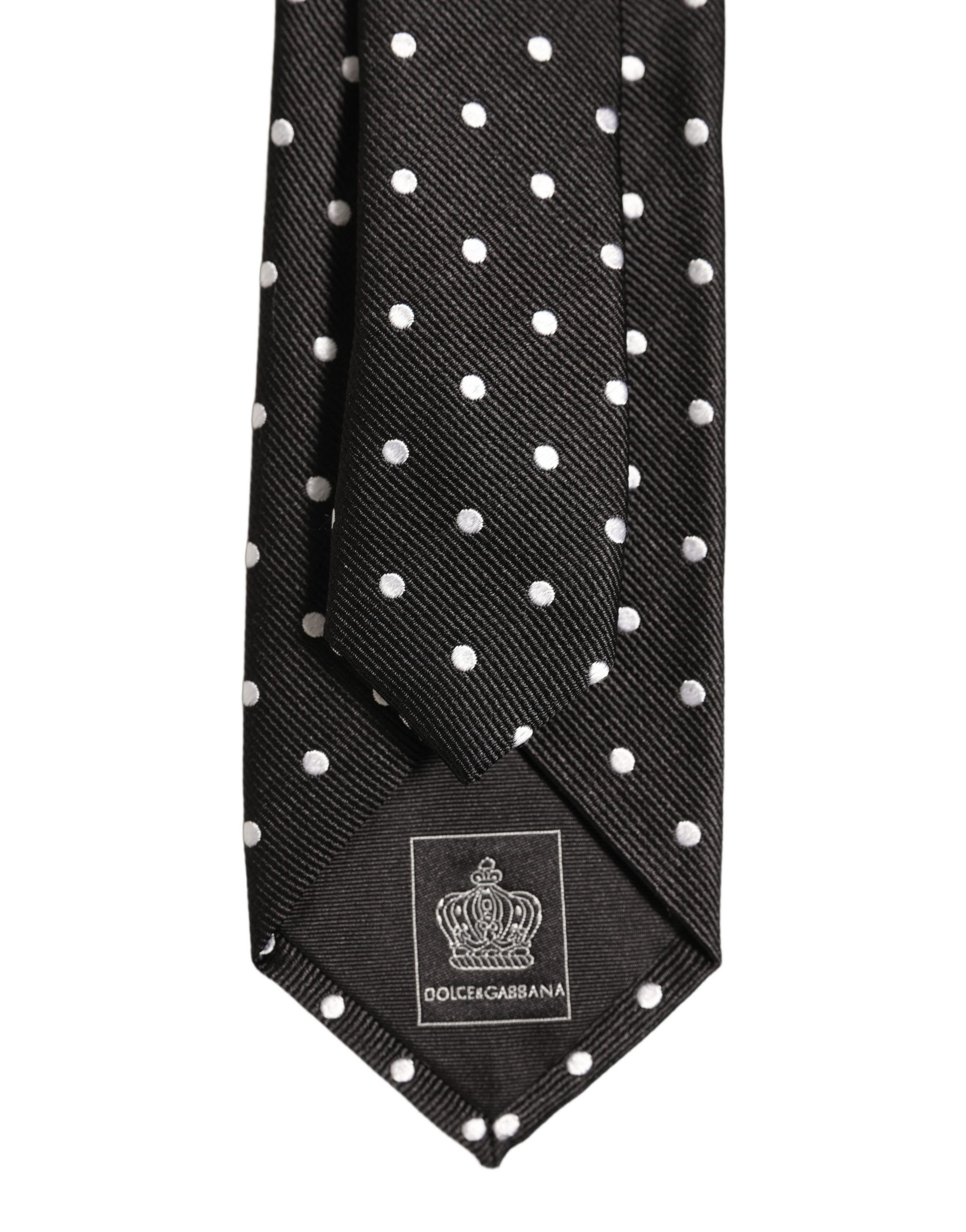 White Polka Dots Silk Adjustable Men'sd NeckMen's Men's Tie (Pre-Owned) - Dolce & Gabbana - Modalova