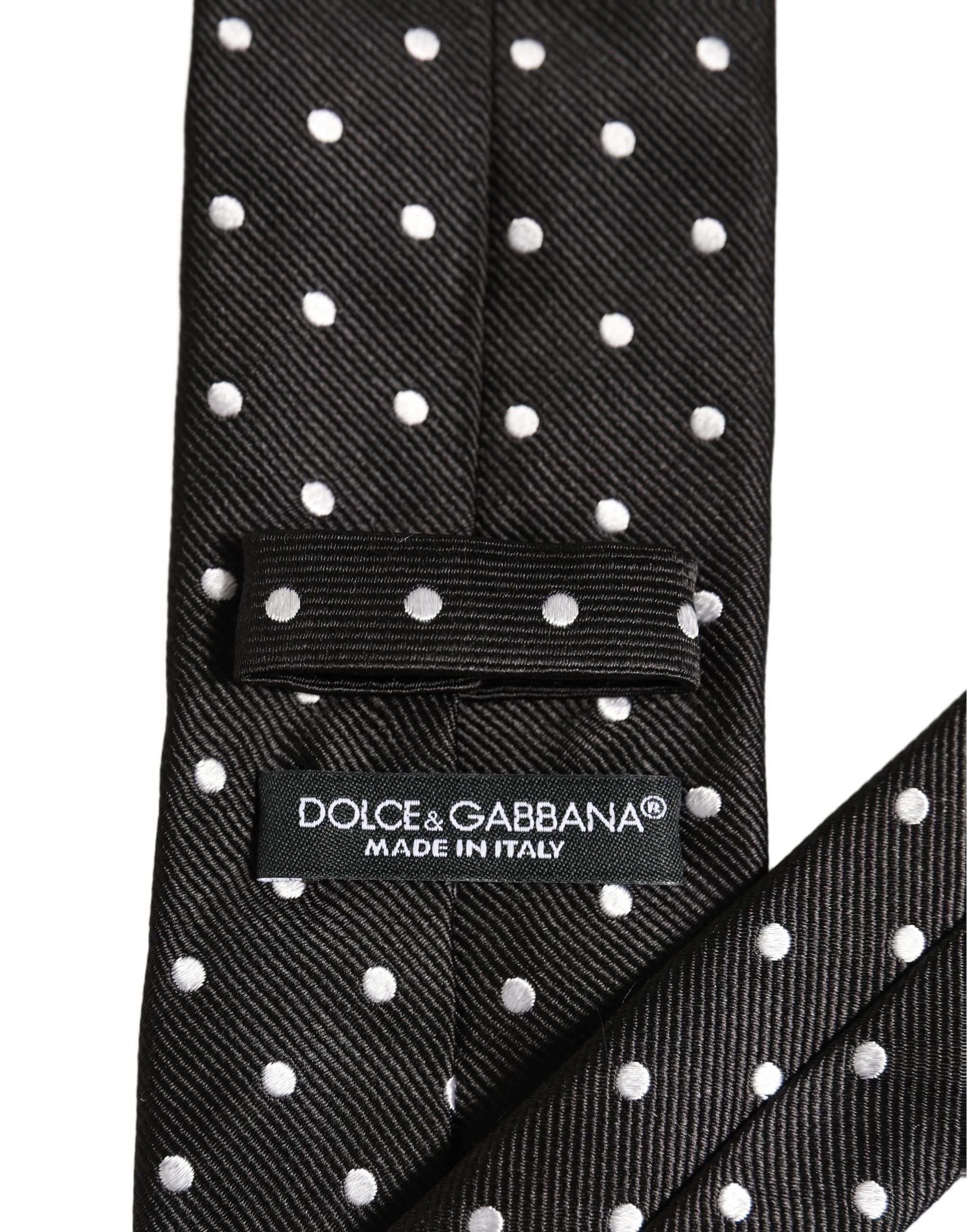 White Polka Dots Silk Adjustable Men'sd NeckMen's Men's Tie (Pre-Owned) - Dolce & Gabbana - Modalova