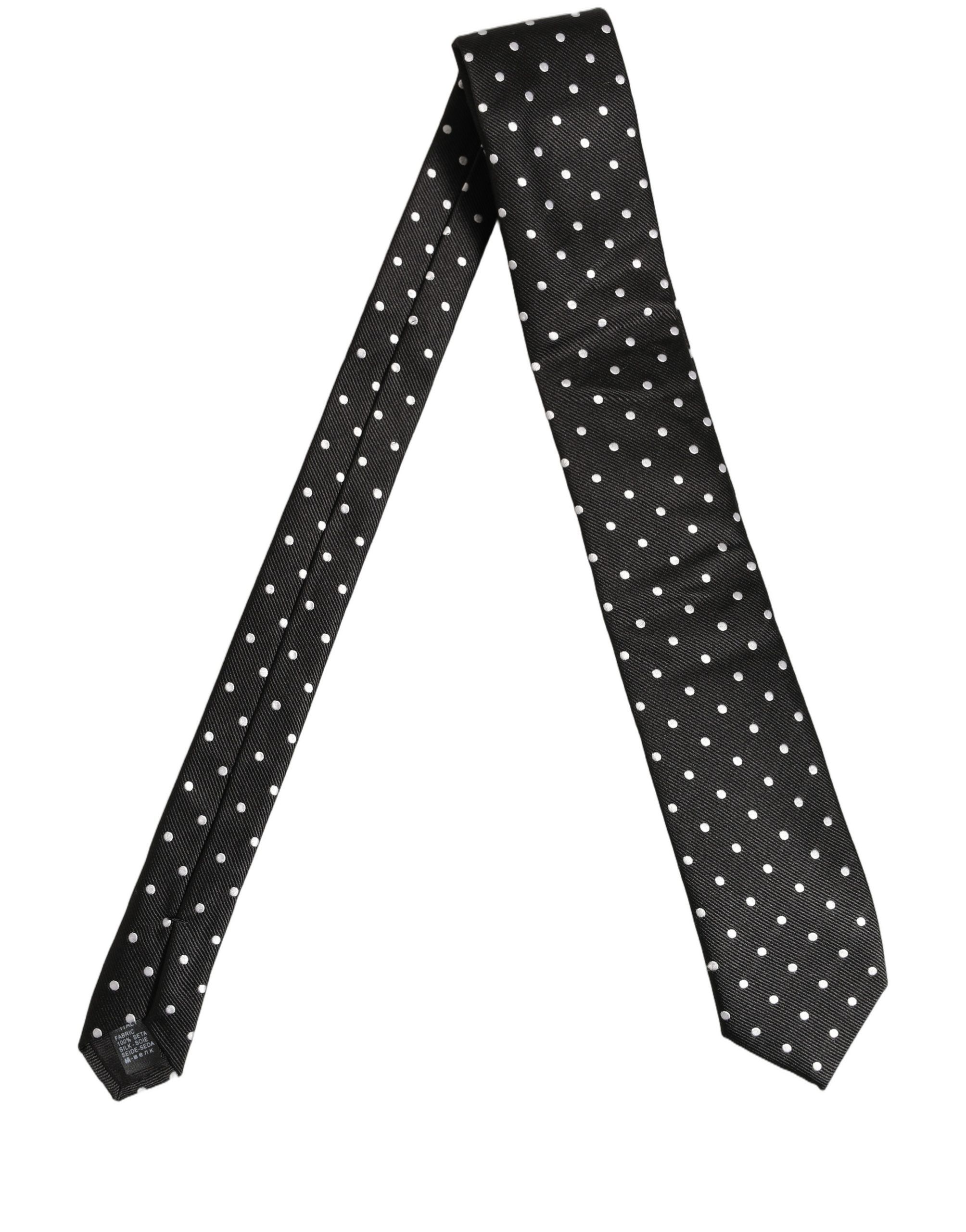 White Polka Dots Silk Adjustable Men'sd NeckMen's Men's Tie (Pre-Owned) - Dolce & Gabbana - Modalova