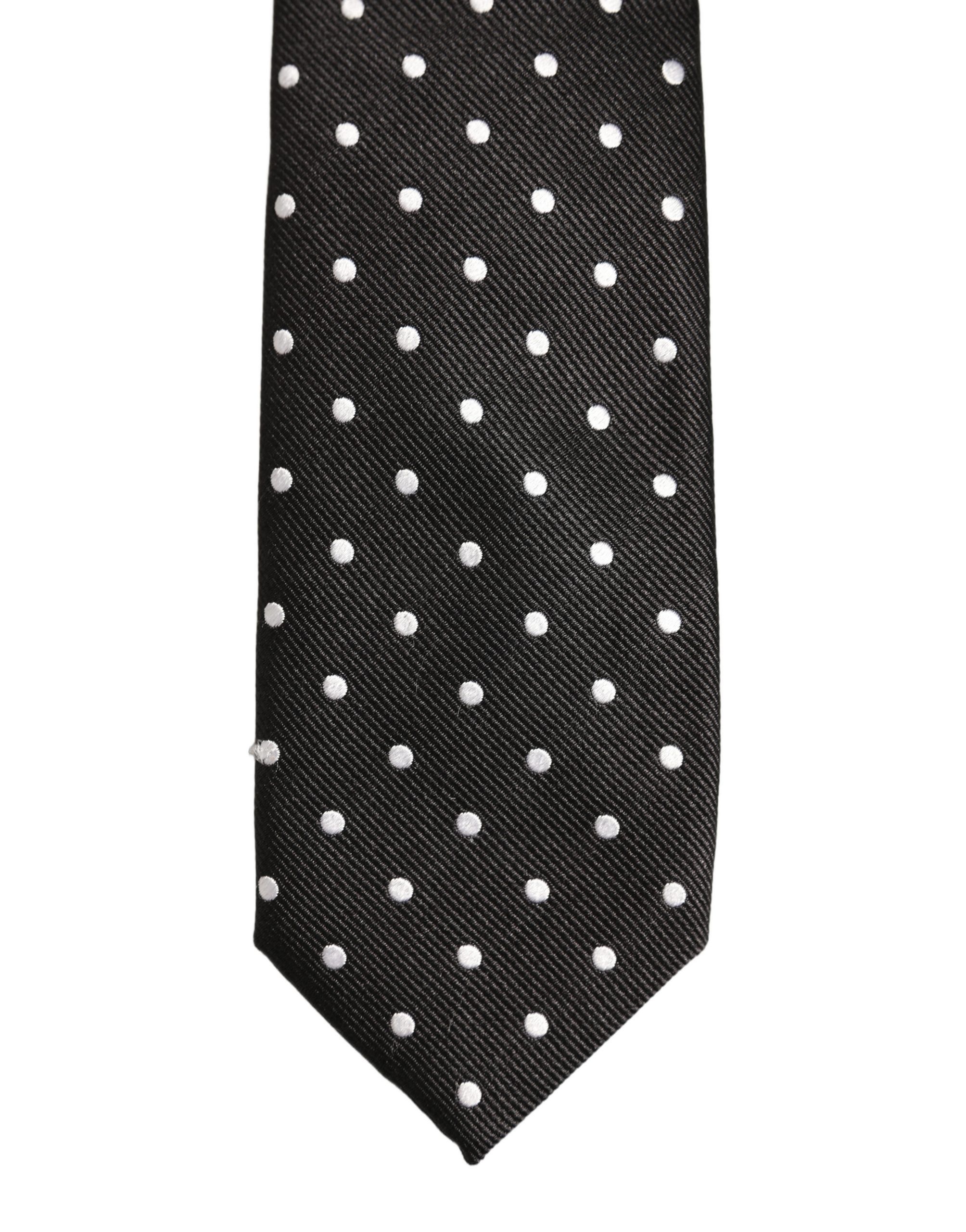 White Polka Dots Silk Adjustable Men'sd NeckMen's Men's Tie (Pre-Owned) - Dolce & Gabbana - Modalova