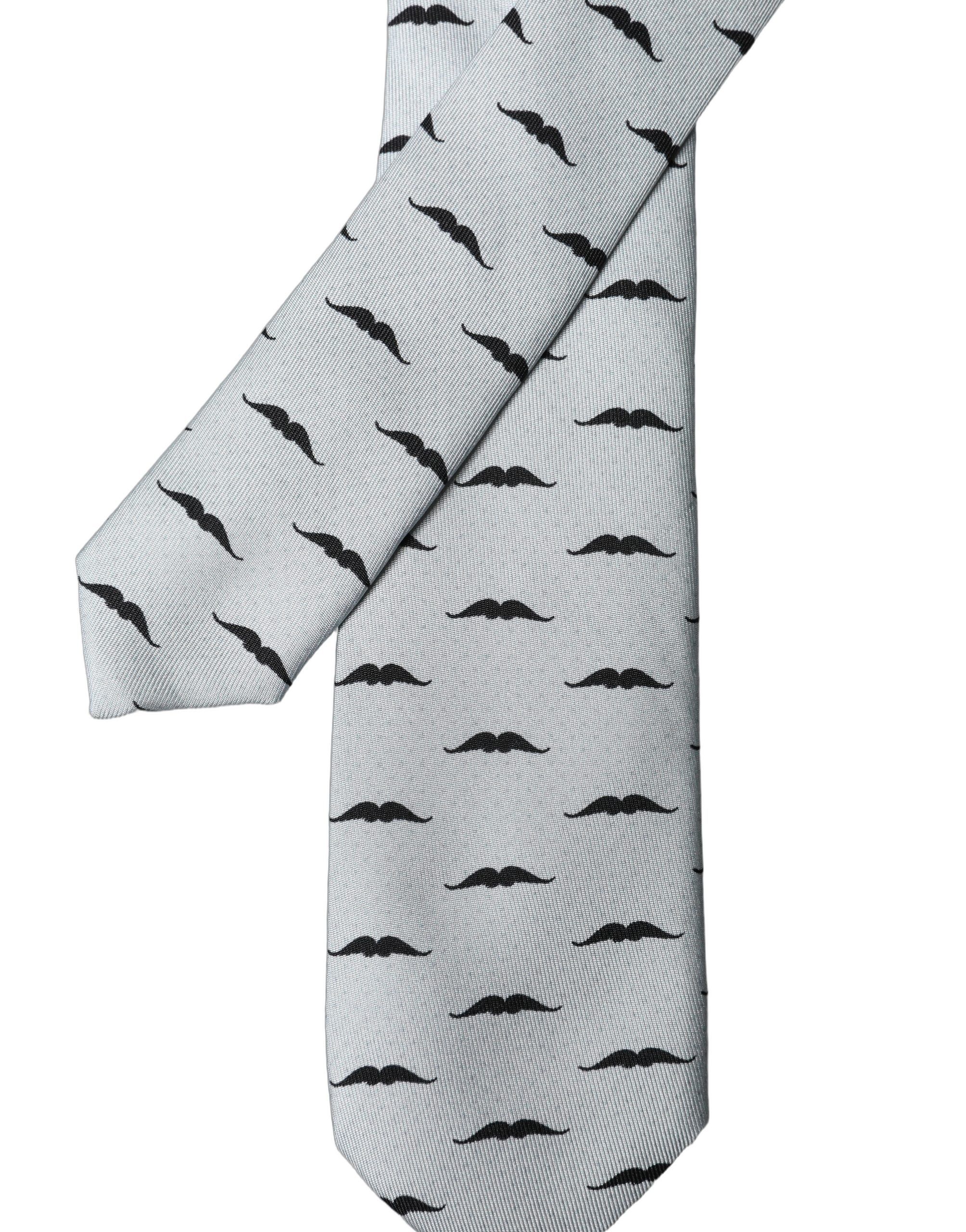 Mustache Silk Adjustable Necktie Men's Accessory (Pre-Owned) - Dolce & Gabbana - Modalova