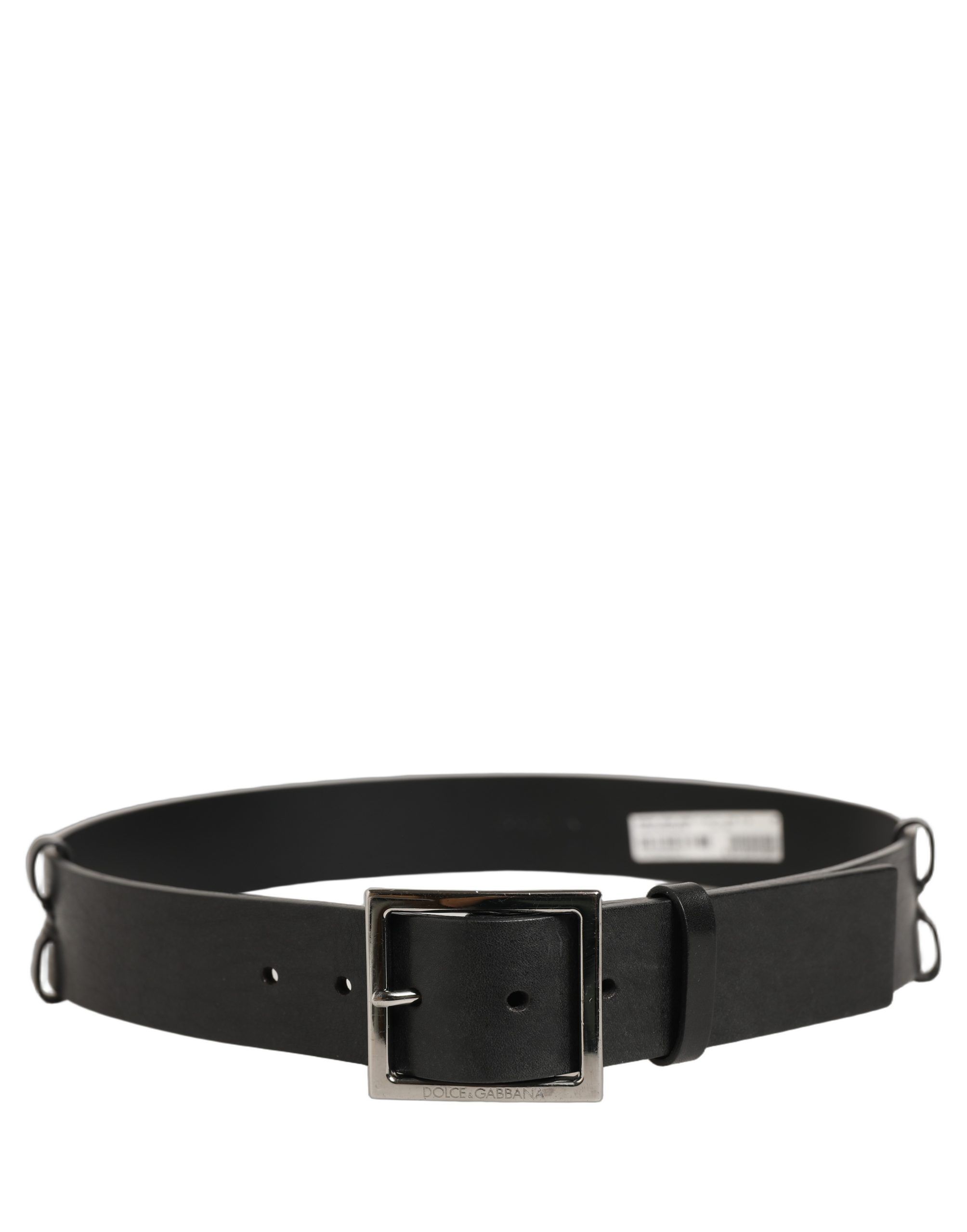 Leather Silver Tone Square Buckle Men's Belt (Pre-Owned) - Dolce & Gabbana - Modalova