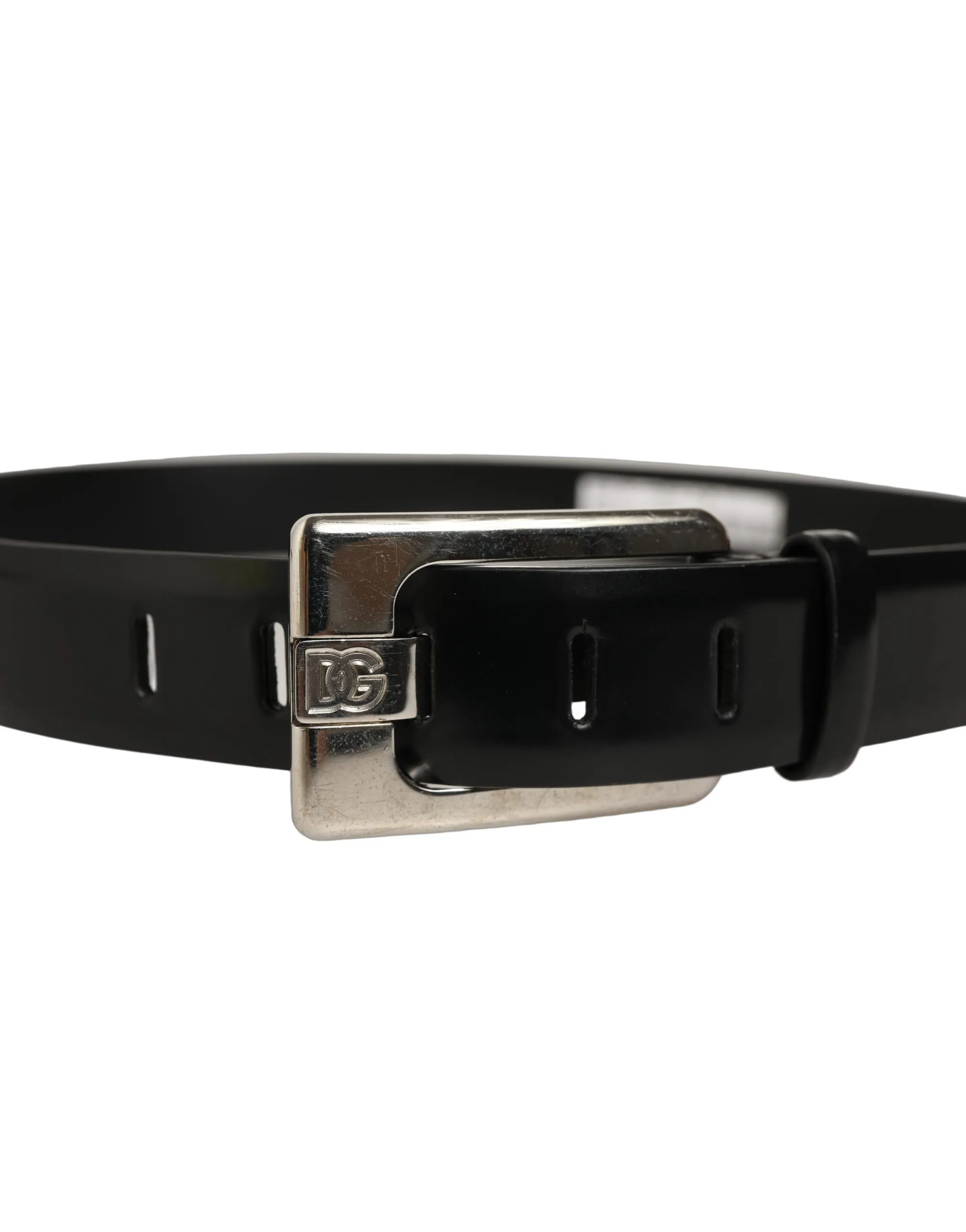 Leather Silver Tone Metal Buckle Men's Belt (Pre-Owned) - Dolce & Gabbana - Modalova