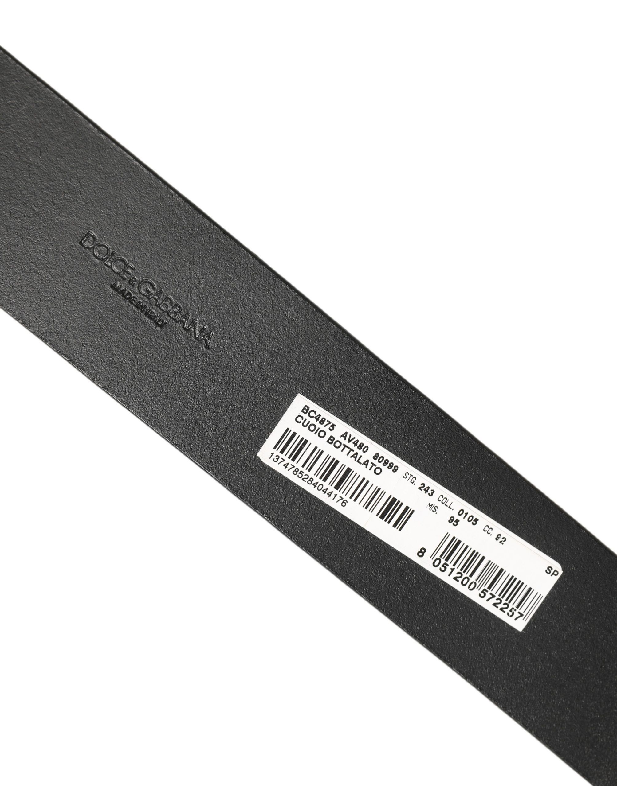 Leather Silver Tone Square Buckle Men's Belt (Pre-Owned) - Dolce & Gabbana - Modalova