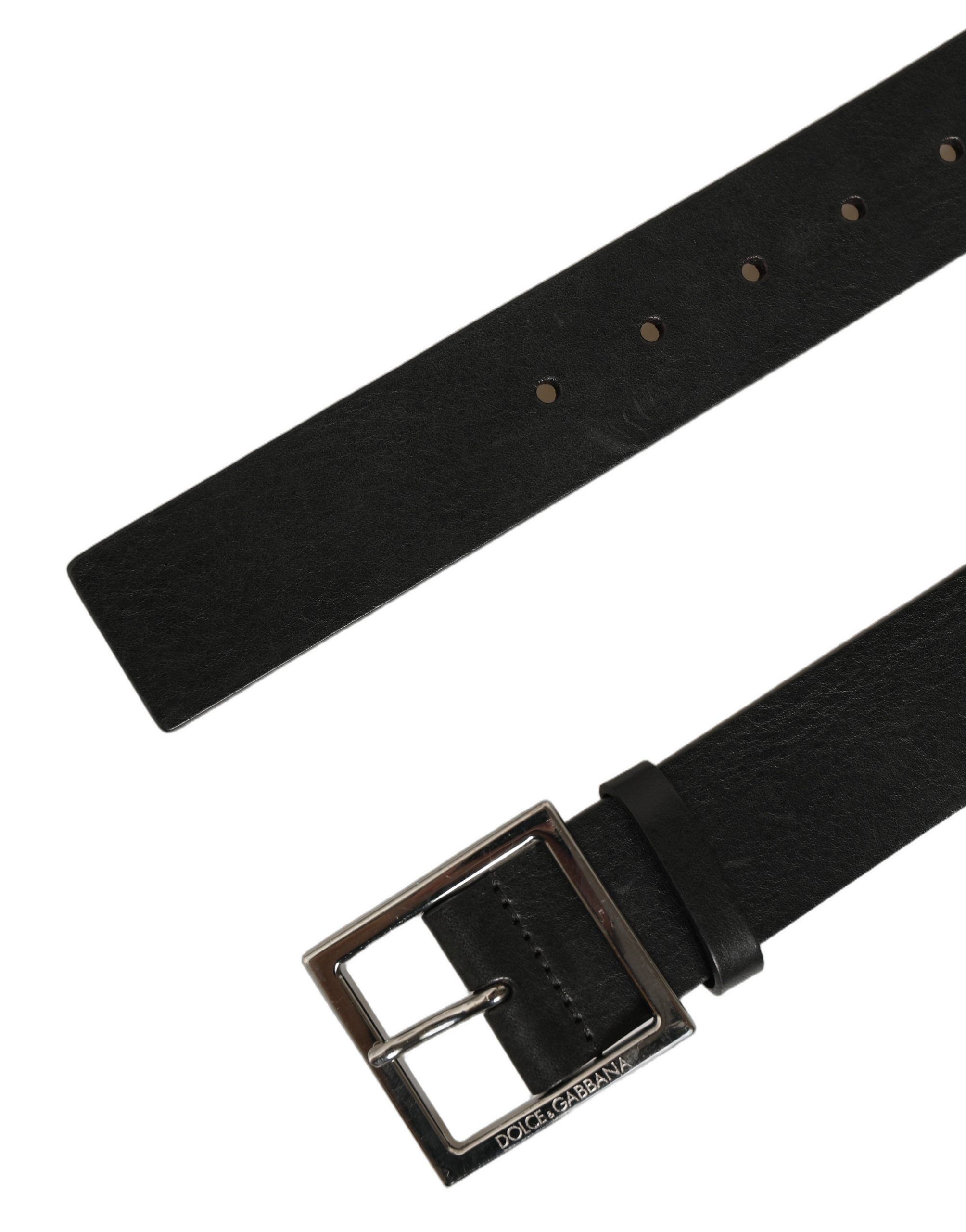 Leather Silver Tone Square Buckle Men's Belt (Pre-Owned) - Dolce & Gabbana - Modalova