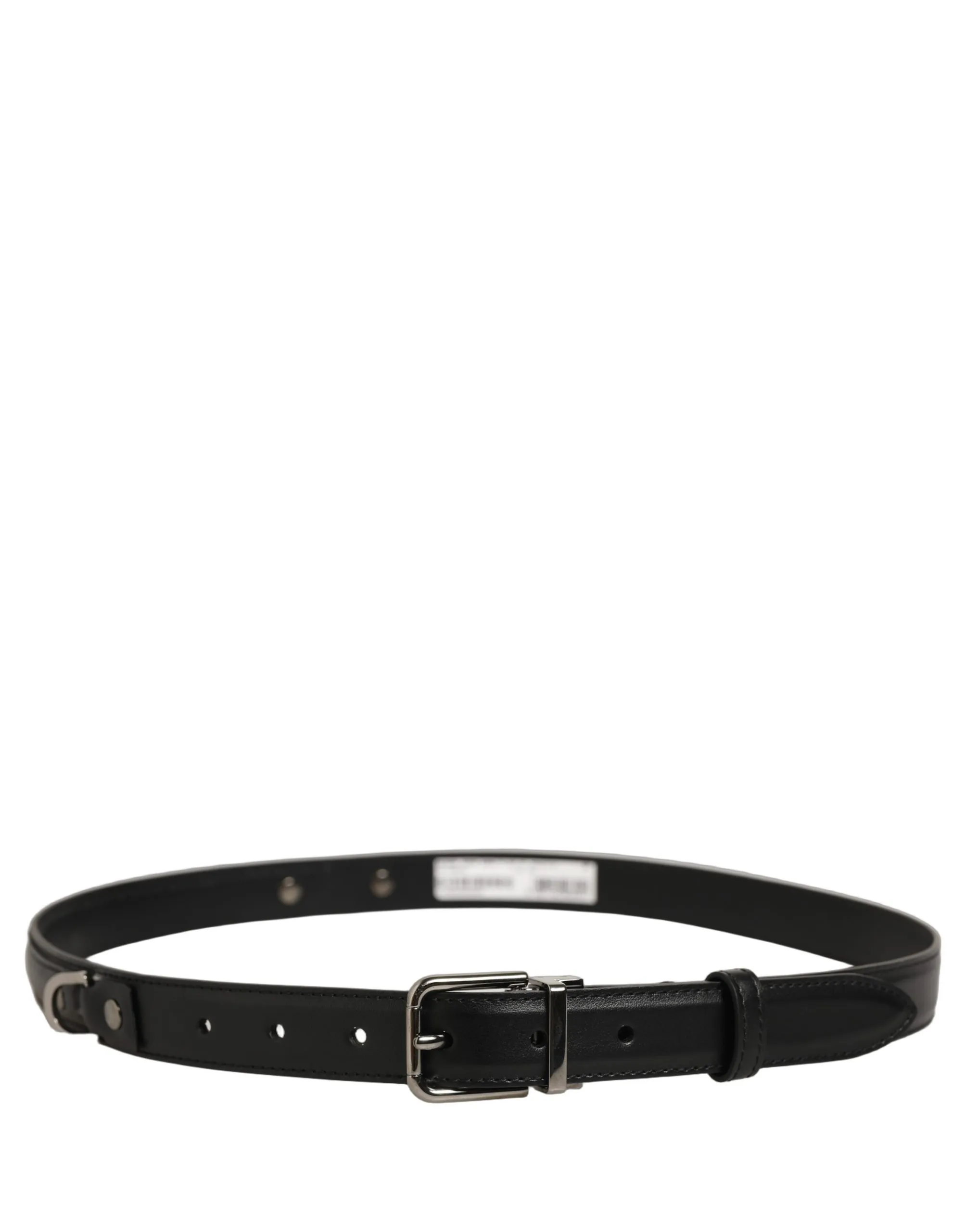 Leather Silver Tone Metal Buckle Men's Belt - Dolce & Gabbana - Modalova