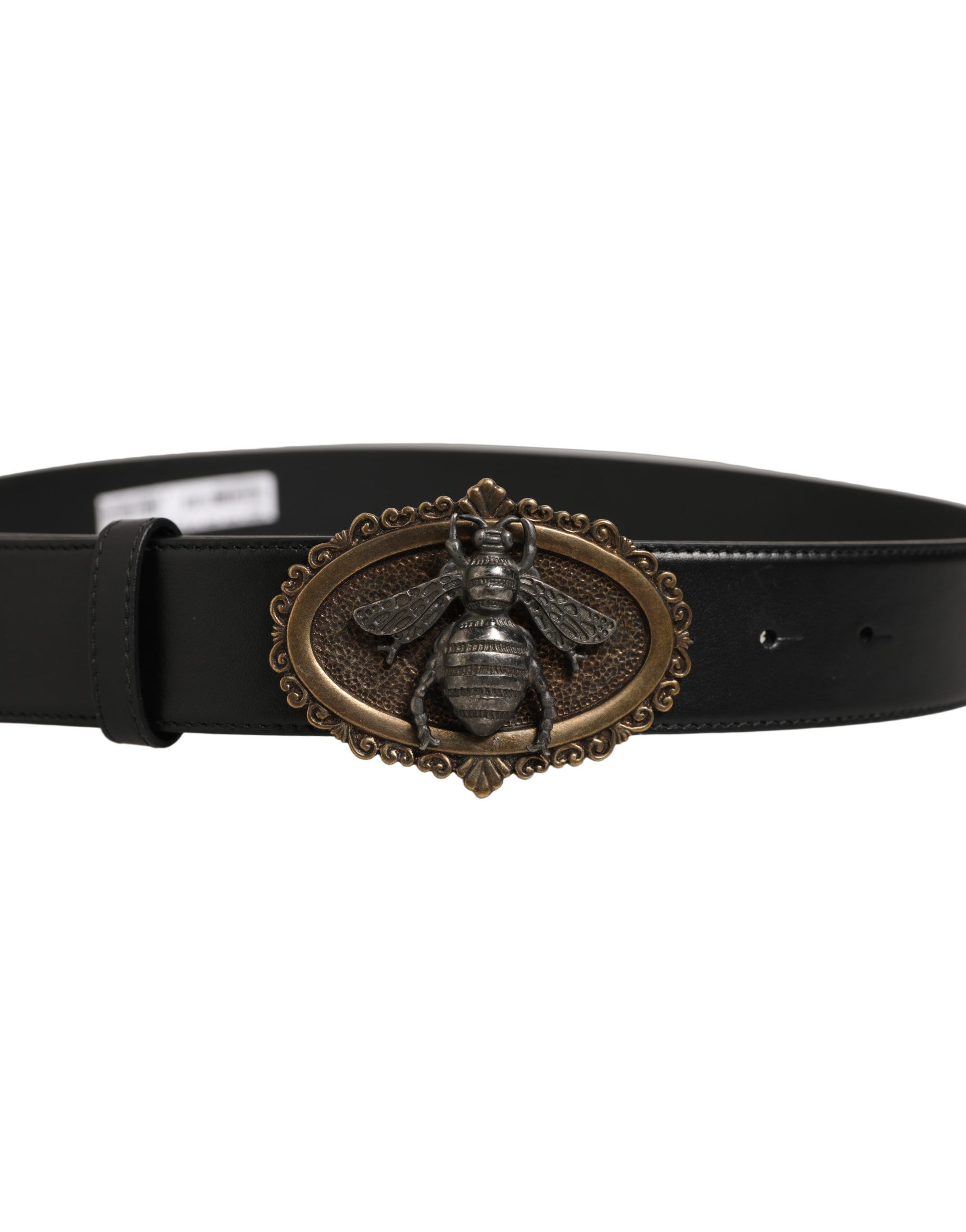 Leather Bee Accent Metal Buckle Men's Belt - Dolce & Gabbana - Modalova