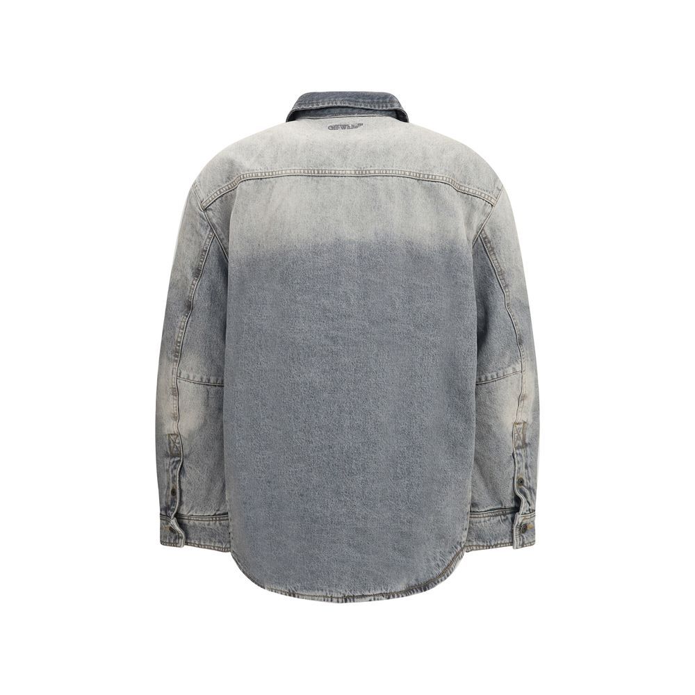 Cotton Denim Men's Jacket - Off-White - Modalova