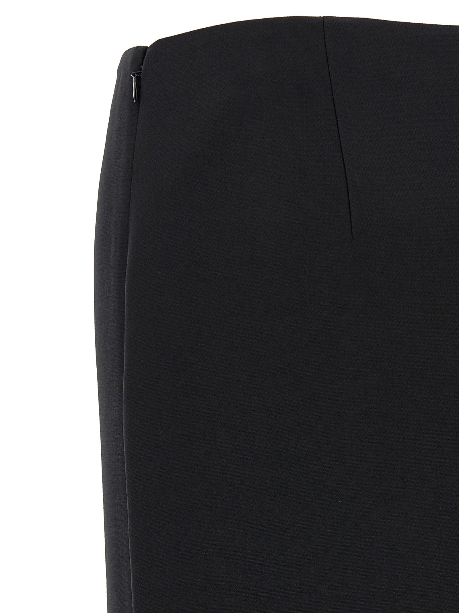 Fendi Black Wool Midi Women's Skirt - Fendi - Modalova