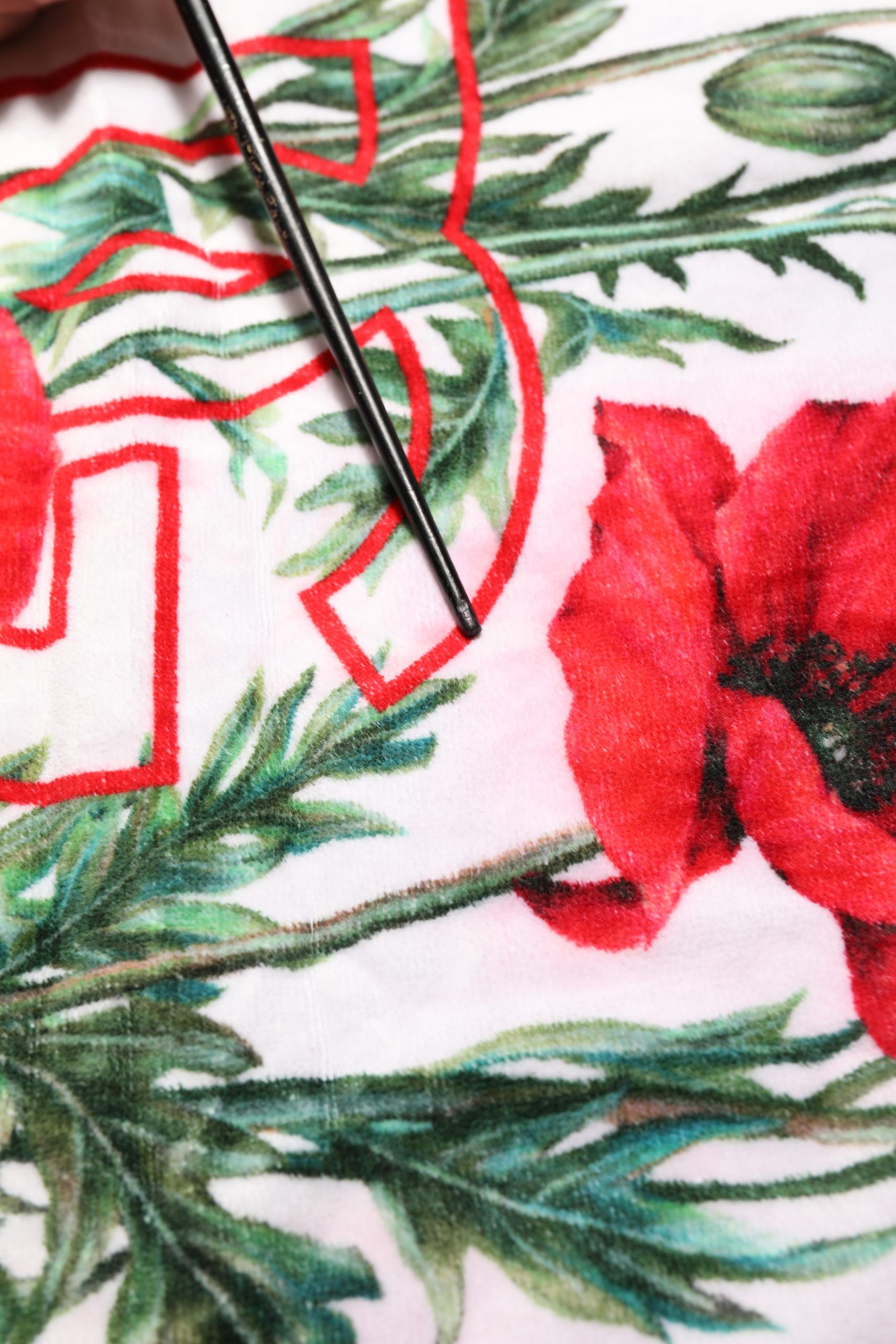 Floral Poppy Print DG Logo Beach Women's Towel (Pre-Owned) - Dolce & Gabbana - Modalova