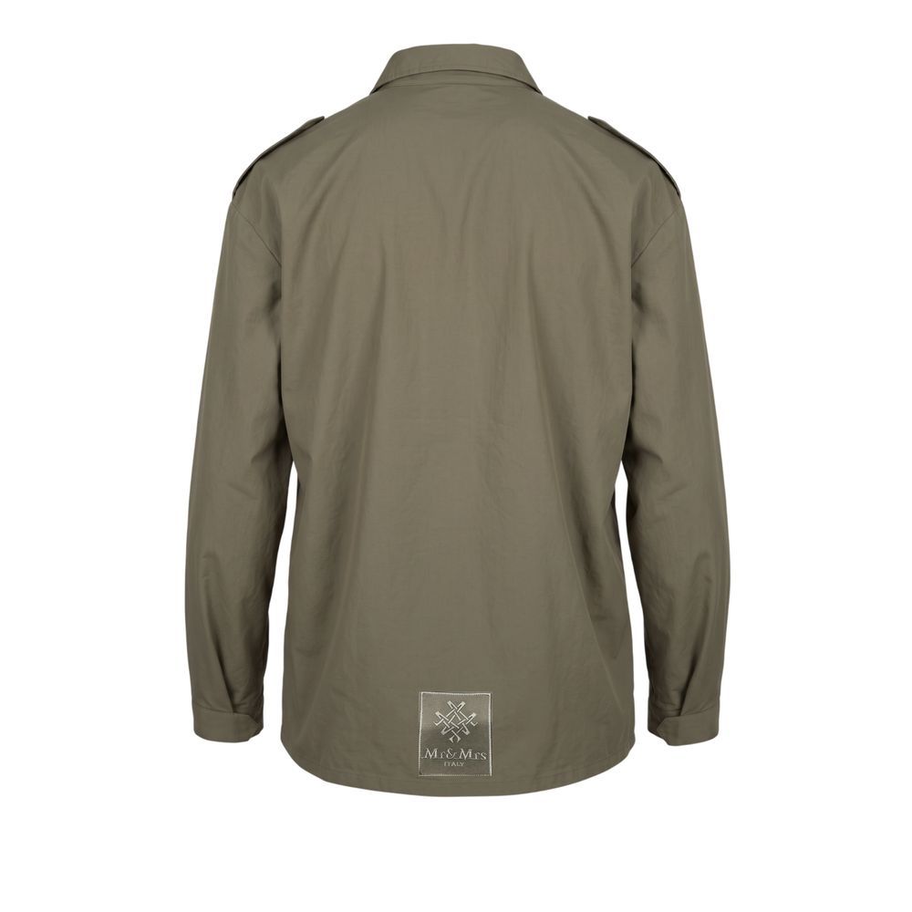 Green Polyurethane Men Men's Jacket - Mr&Mrs Italy - Modalova