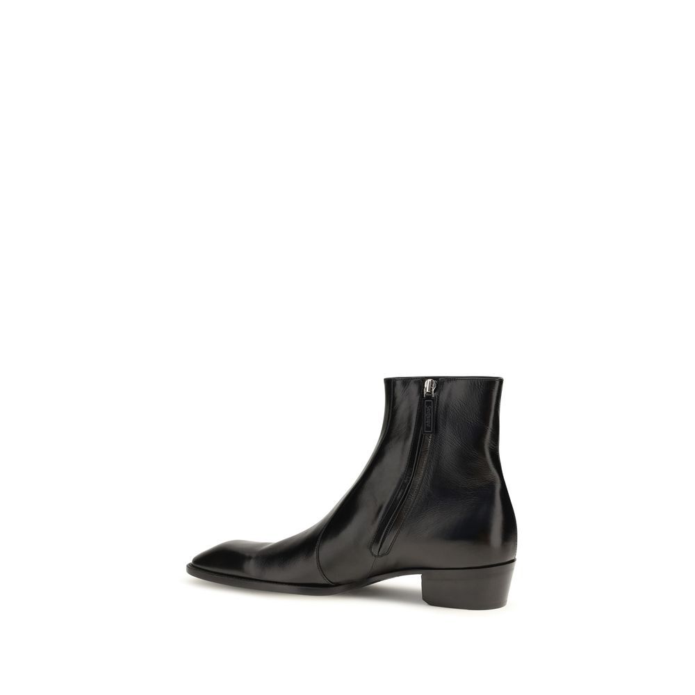 Calf Leather Bos Taurus Ankle Men's Boots - Saint Laurent - Modalova