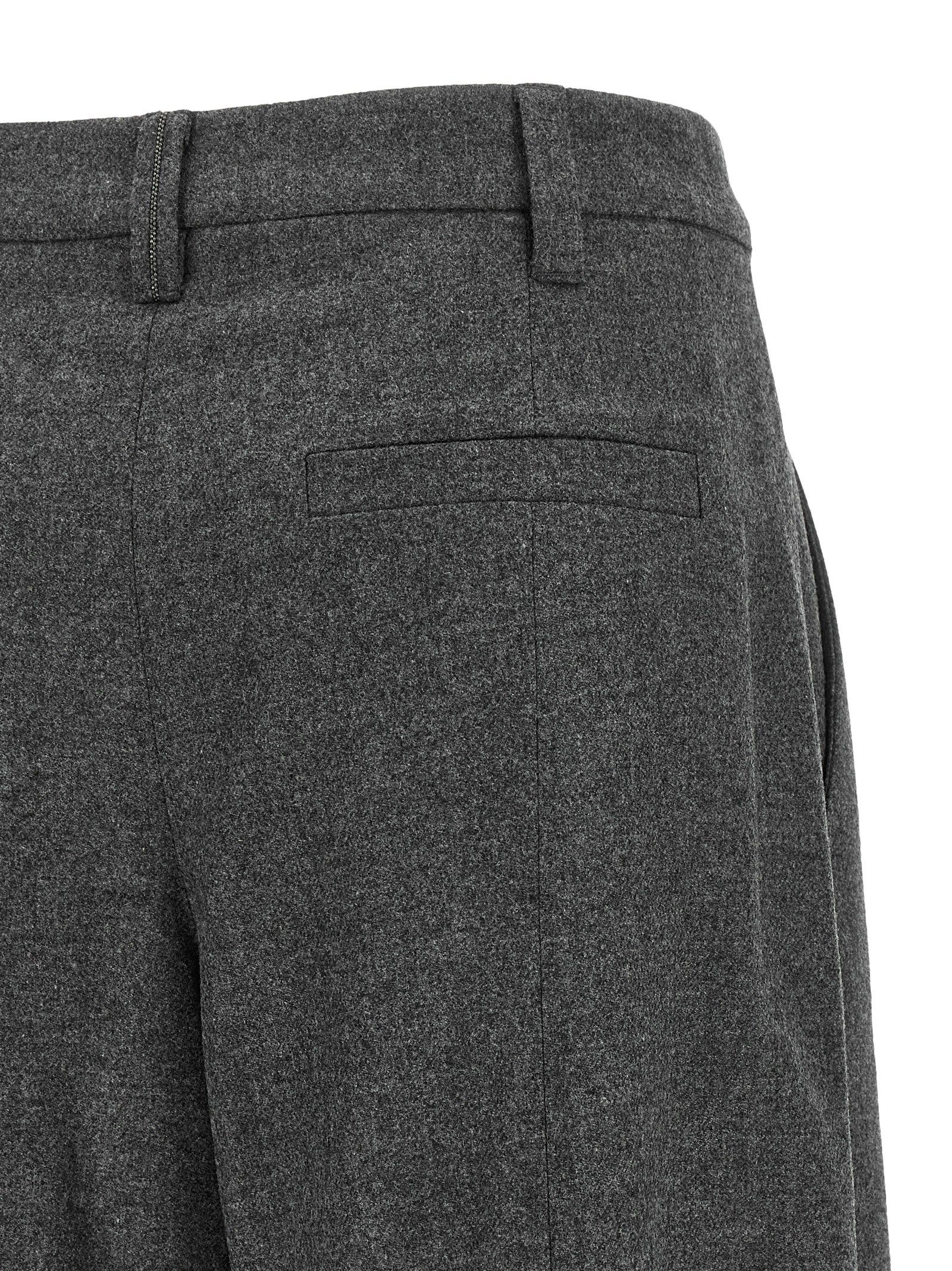Virgin Wool Flared Women's Pants - Brunello Cucinelli - Modalova