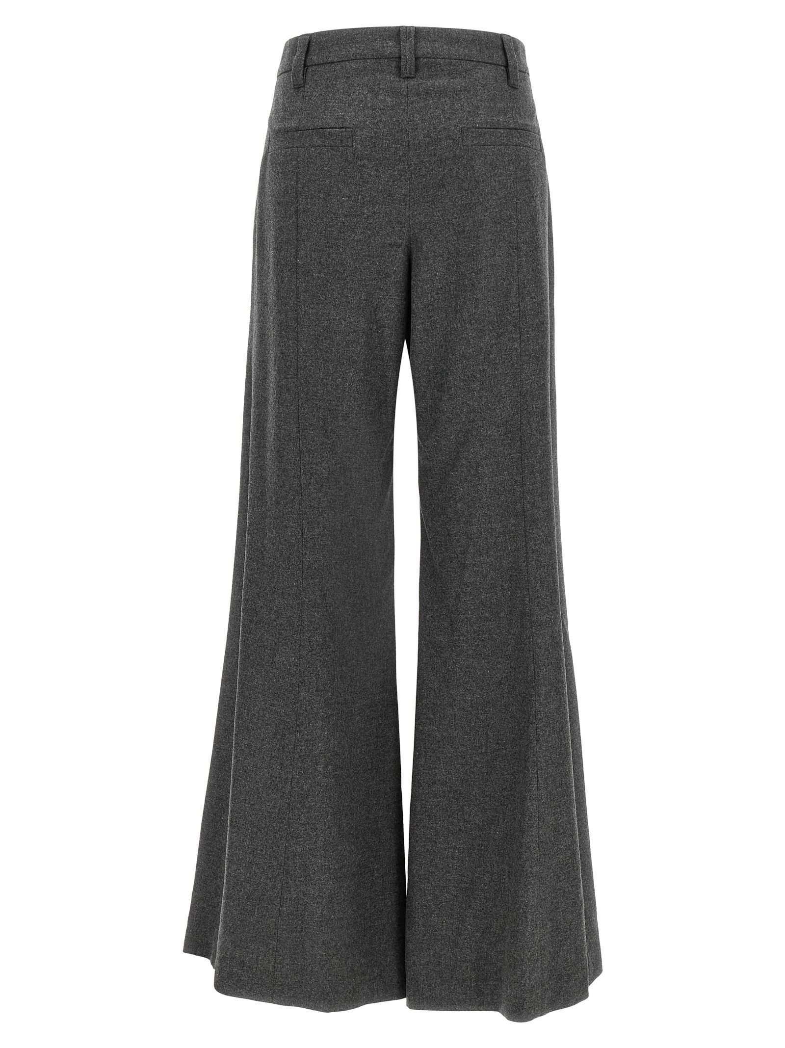 Virgin Wool Flared Women's Pants - Brunello Cucinelli - Modalova