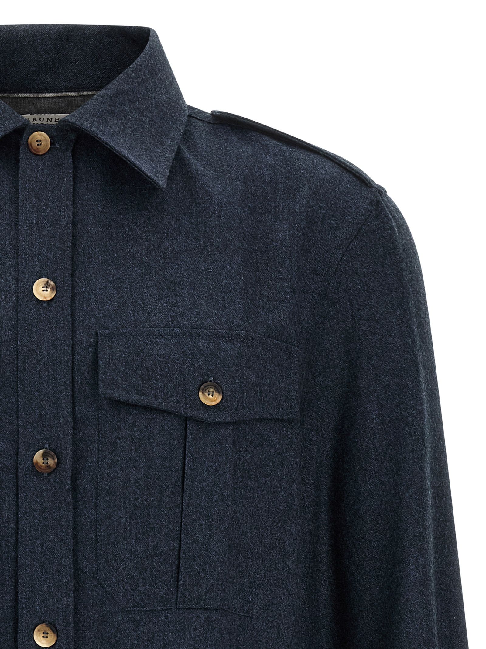 Virgin Wool Men's Blouse - Brunello Cucinelli - Modalova