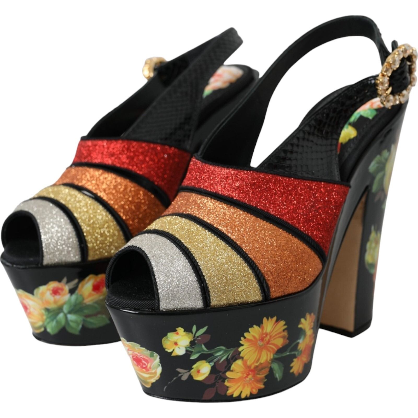 Floral Crystal Platform Sandals Women's Shoes - Dolce & Gabbana - Modalova