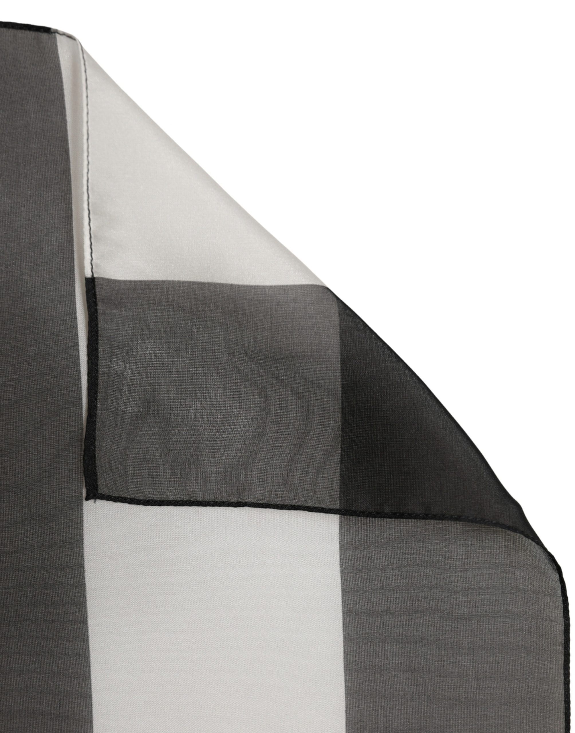 Black White Stripe Silk Square Foulard Women's Scarf - Dolce & Gabbana - Modalova