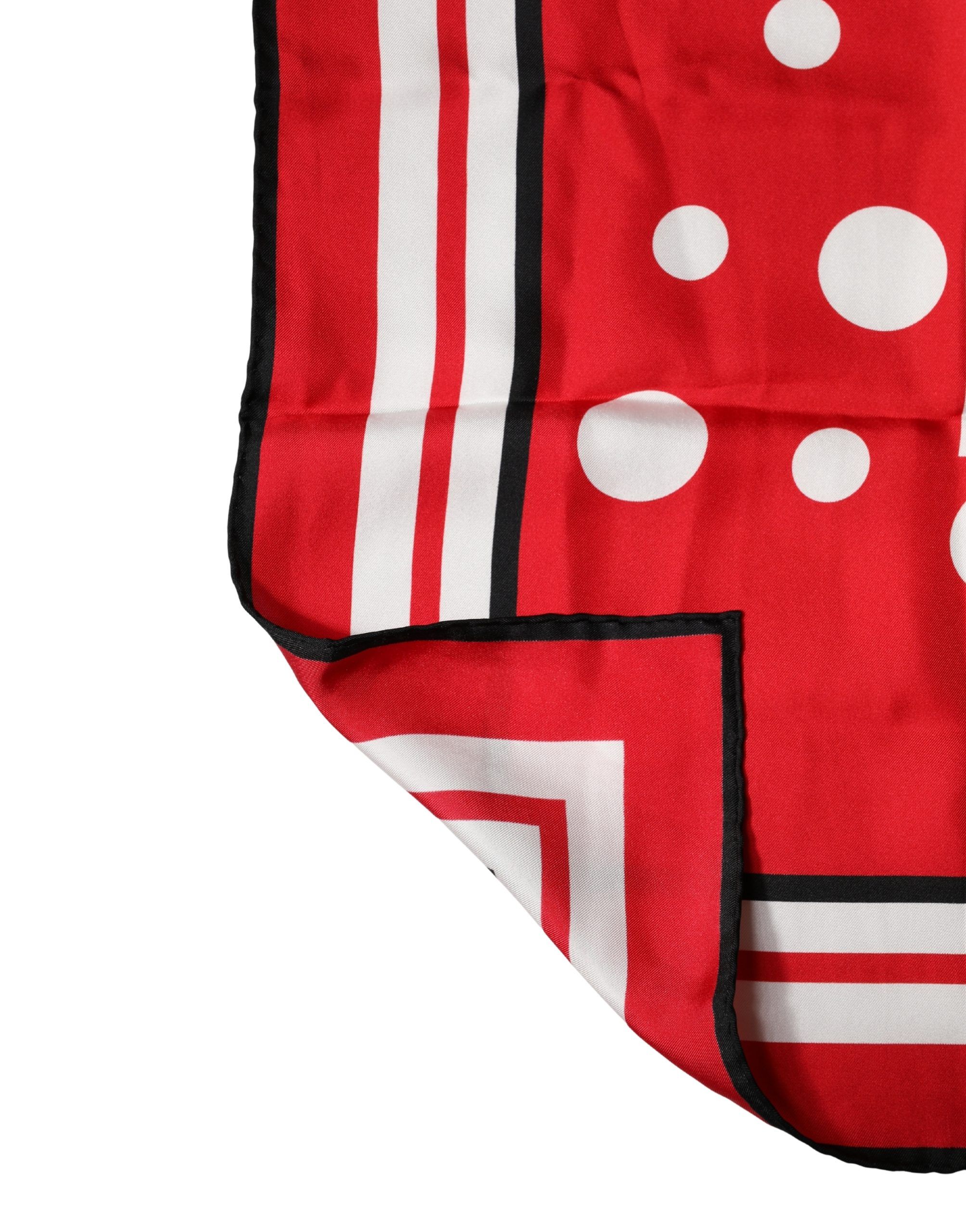 Red Polka Dot Print Silk Square Foulard Women's Scarf (Pre-Owned) - Dolce & Gabbana - Modalova