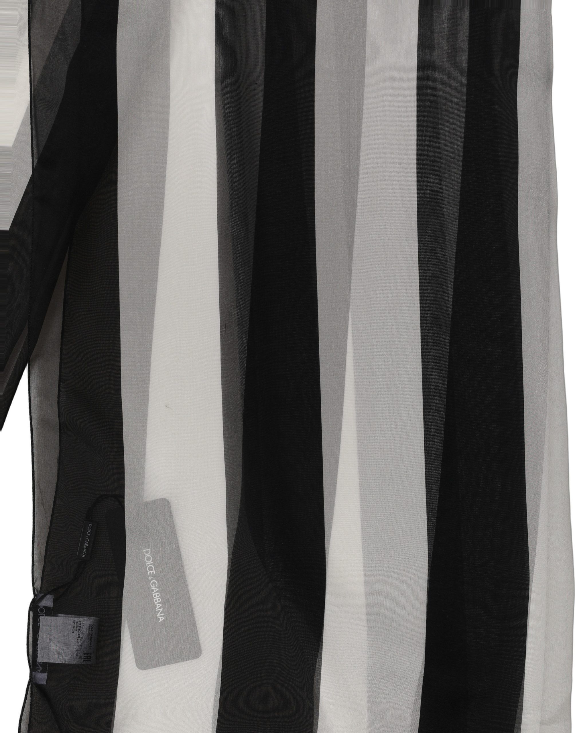 Black White Stripe Silk Shawl Stole Women's Scarf - Dolce & Gabbana - Modalova